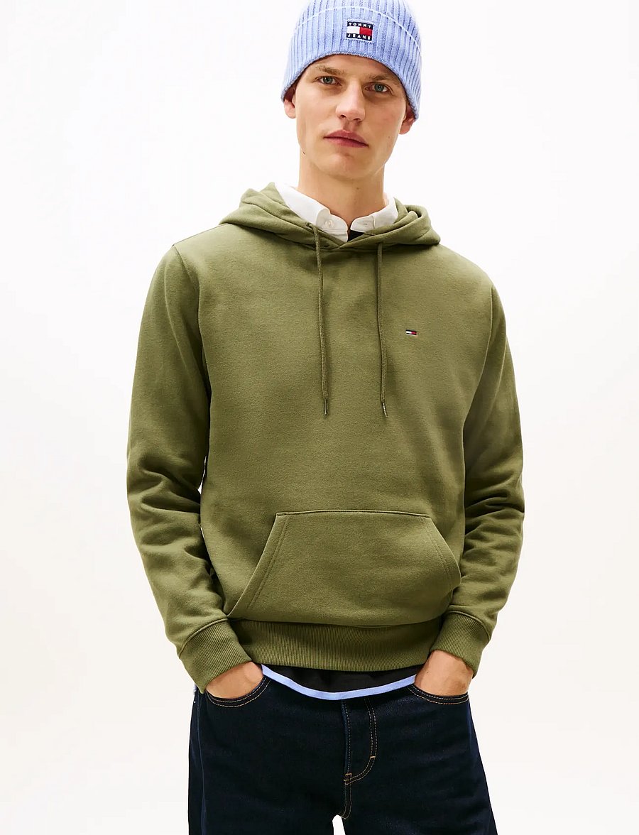 Tommy Jeans - TJM REG S FLAG HOODIE - hoodies - dark greenery - 0