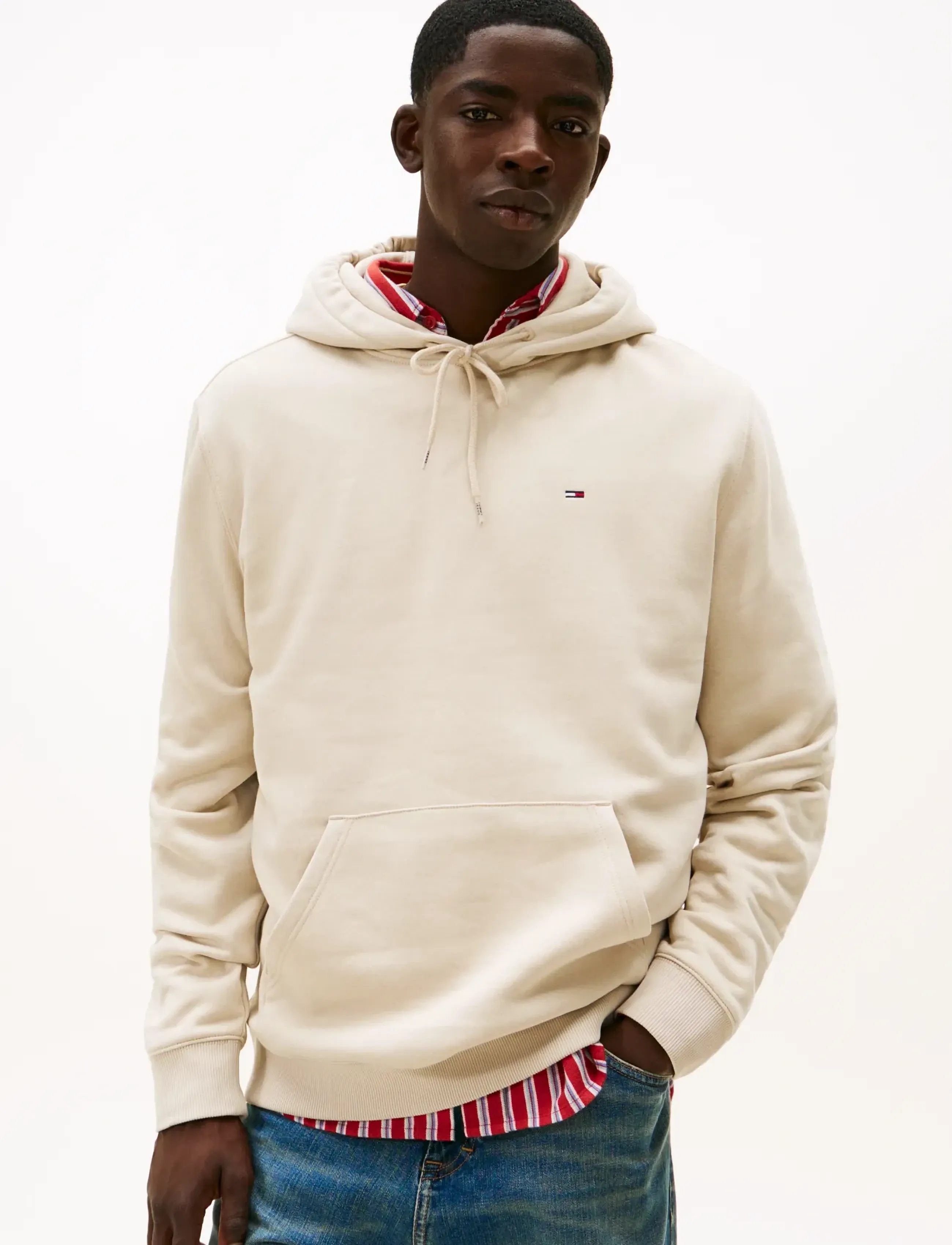 Tommy Jeans TJM REG S FLAG HOODIE - Tommy Hilfiger - GULF SAND / beige