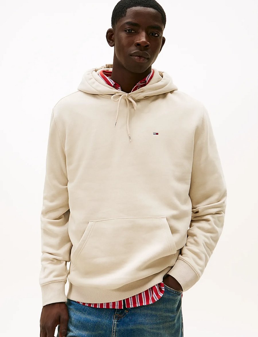 Tommy Jeans - TJM REG S FLAG HOODIE EXT - kapuutsiga pusad - gulf sand - 0
