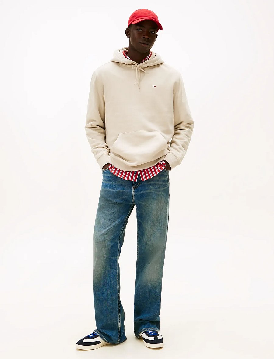 Tommy Jeans - TJM REG S FLAG HOODIE EXT - kapuutsiga pusad - gulf sand - 2