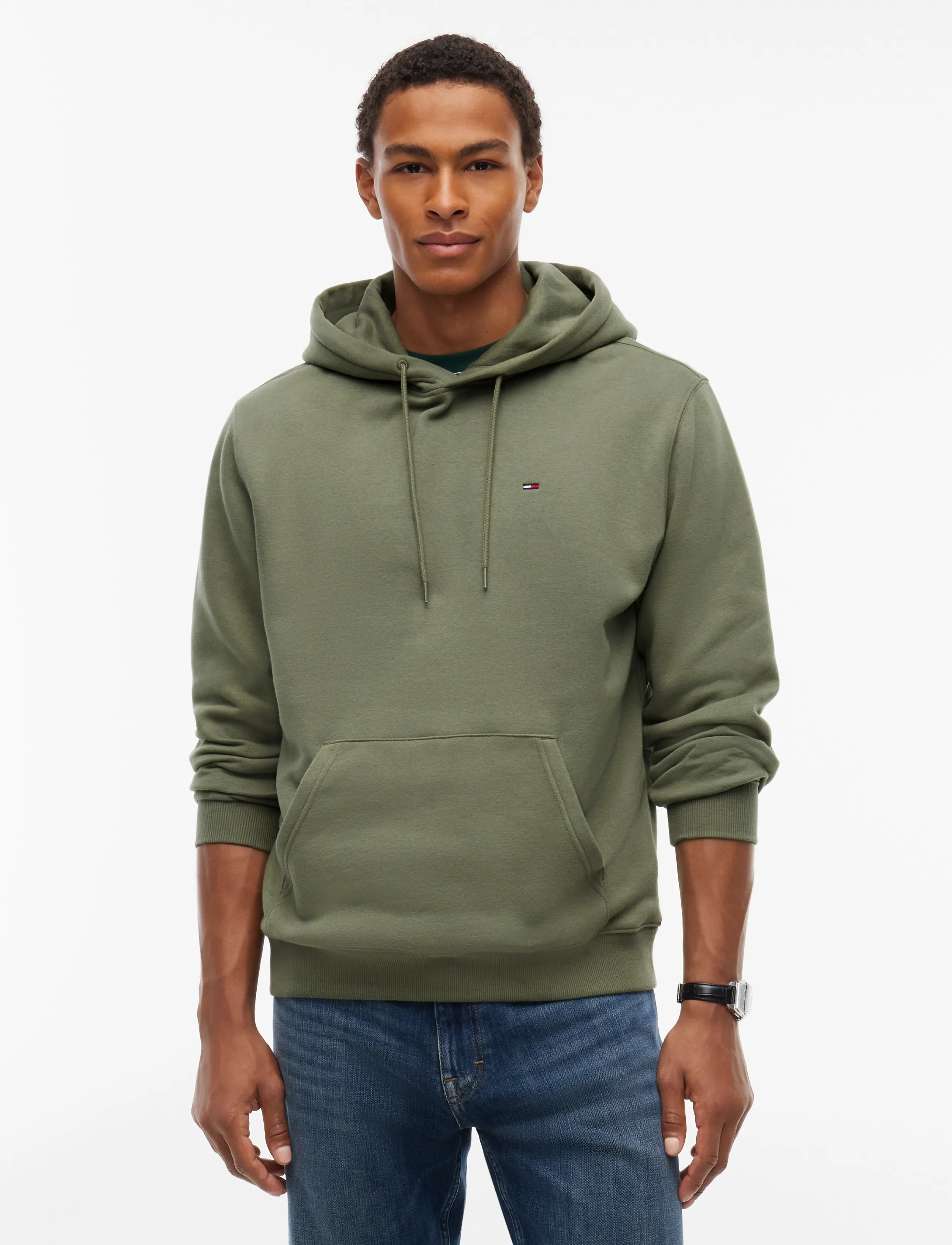 Tommy Jeans TJM REG S FLAG HOODIE EXT - Sweatshirts - ROCKY MOUNTAIN / khaki/green