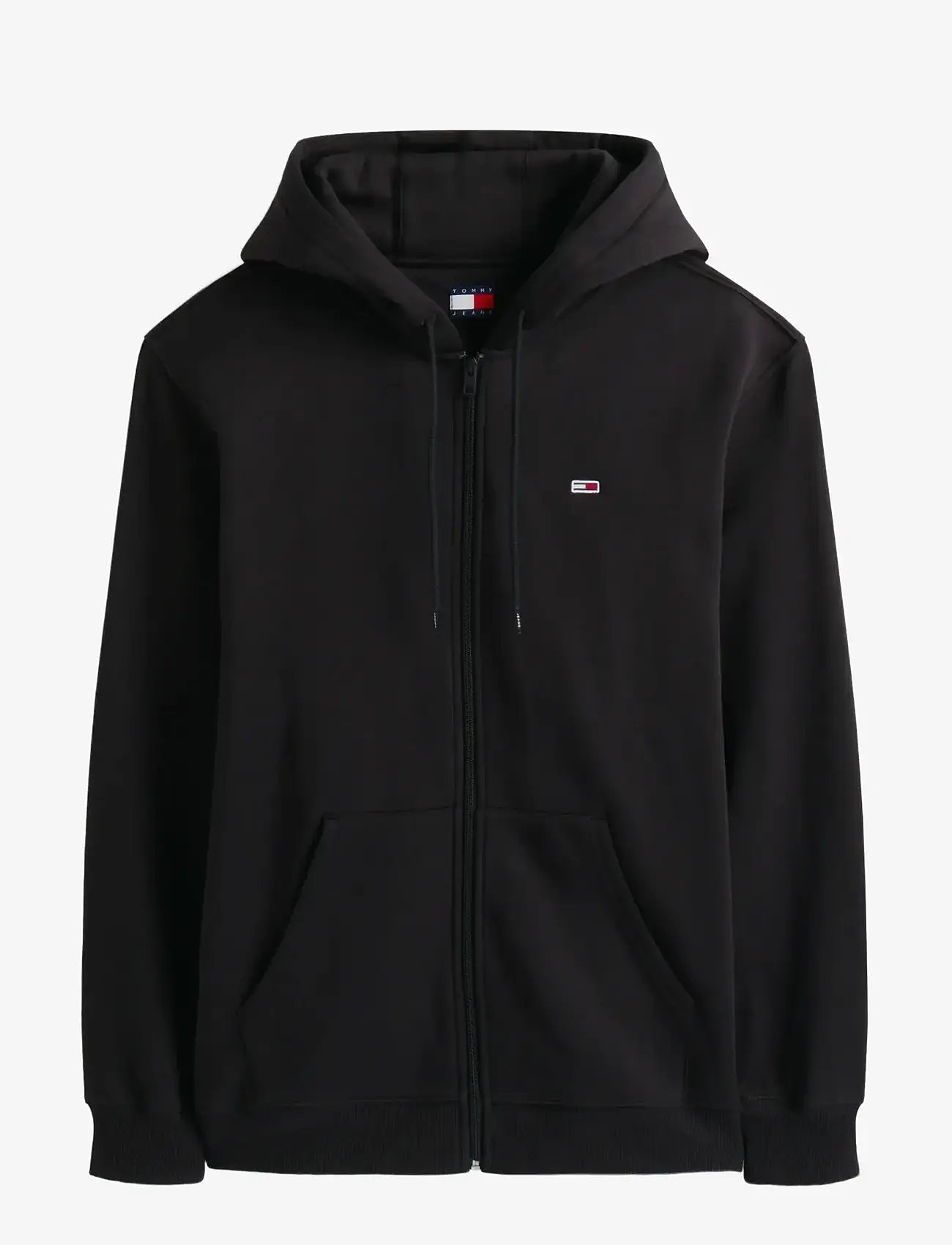 Tommy Jeans - TJM REG S FLAG ZIP THRU - kapuutsiga dressipluusid - black - 1