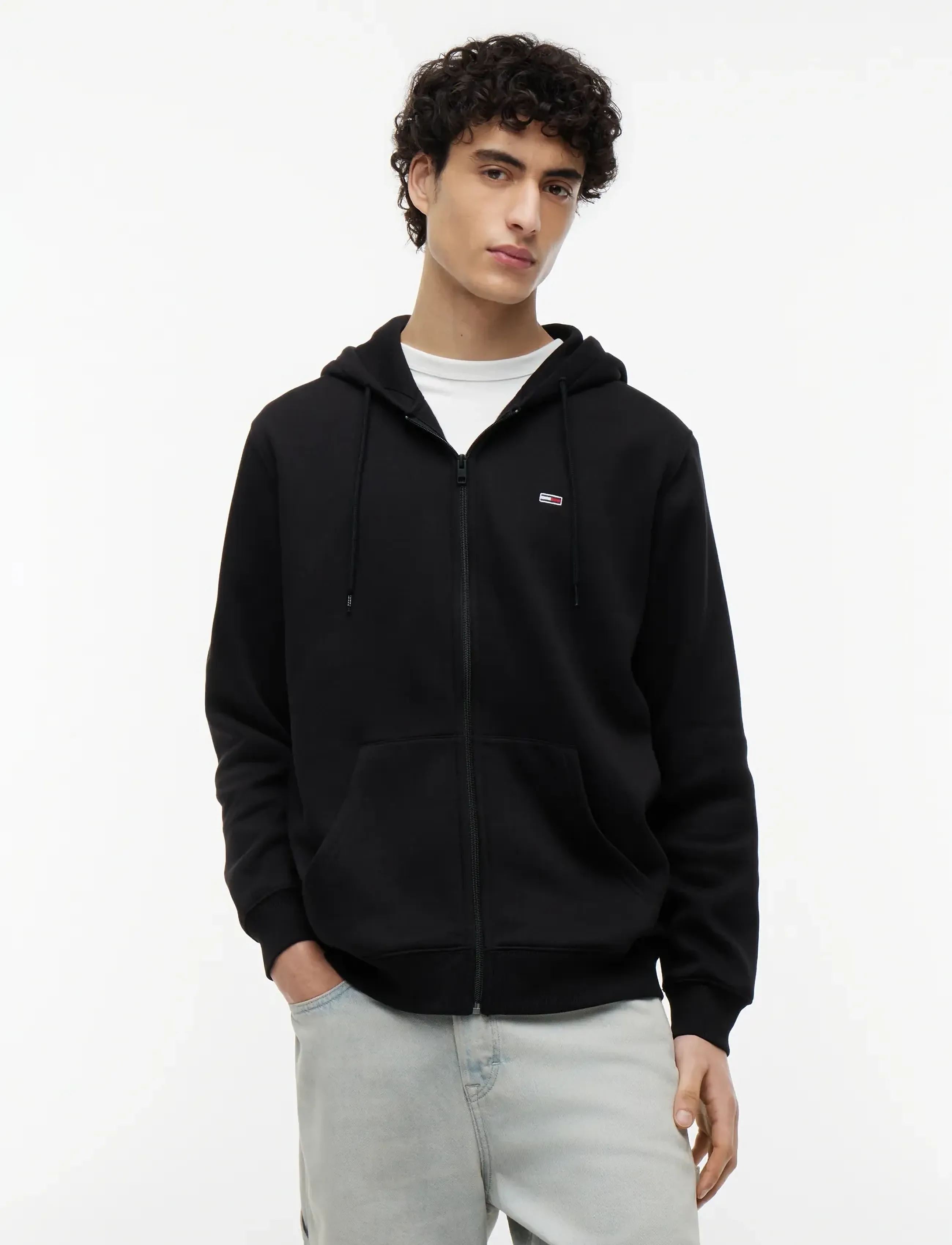 Tommy Jeans TJM REG S FLAG ZIP THRU - Sweatshirts - BLACK / black
