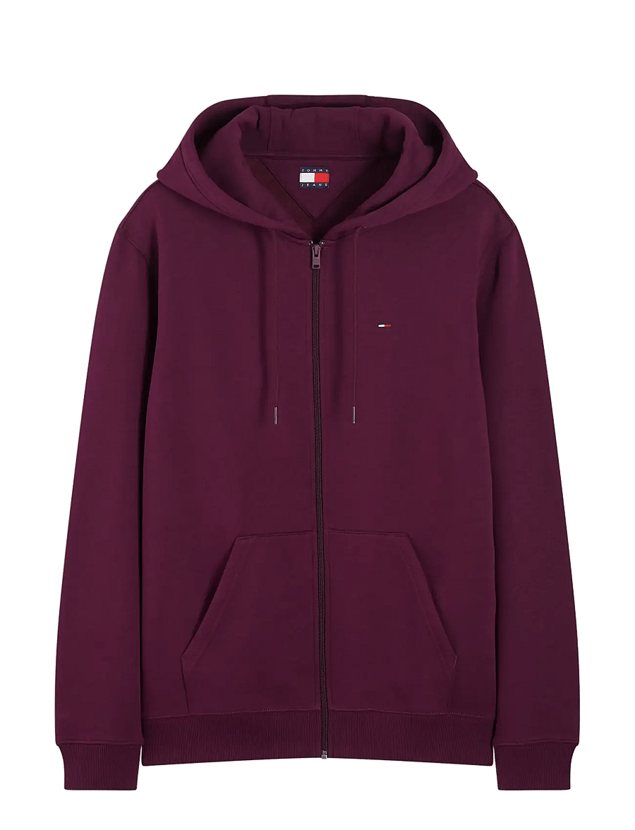 Tommy Jeans - TJM REG S FLAG ZIP THRU - kapuzenpullover - calypso berry - 1