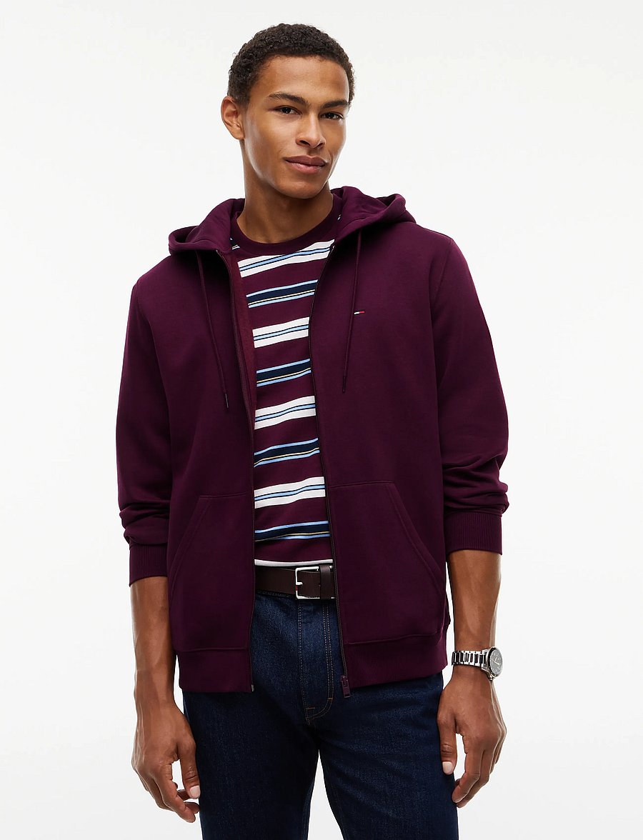 Tommy Jeans - TJM REG S FLAG ZIP THRU - kapuzenpullover - calypso berry - 0
