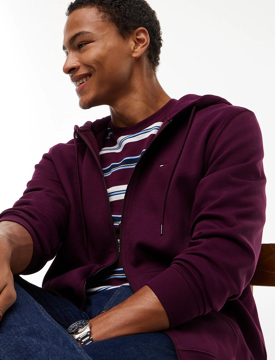 Tommy Jeans - TJM REG S FLAG ZIP THRU - kapuzenpullover - calypso berry - 3