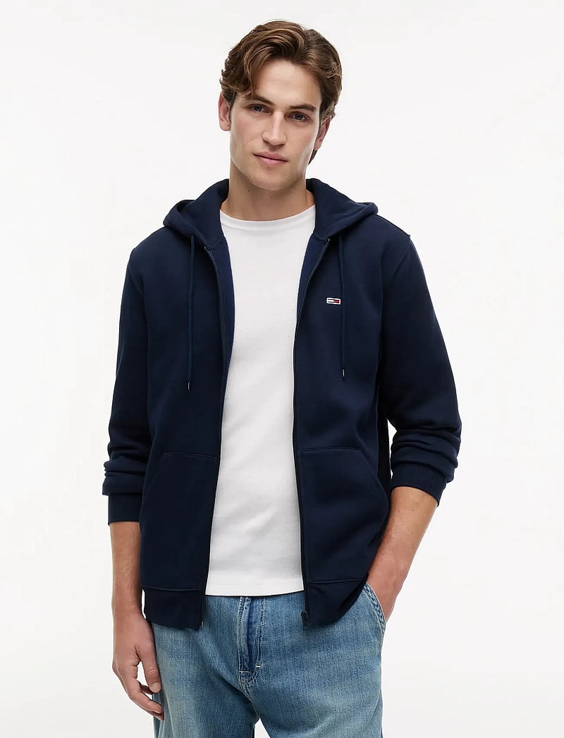 Tommy Jeans - TJM REG S FLAG ZIP THRU - kapuzenpullover - dark blue - 0