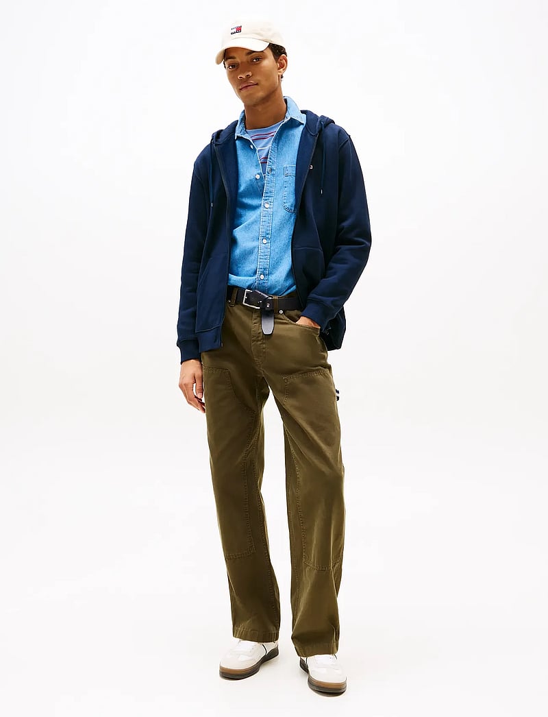 Tommy Jeans - TJM REG S FLAG ZIP THRU - hoodies - dark night navy - 0