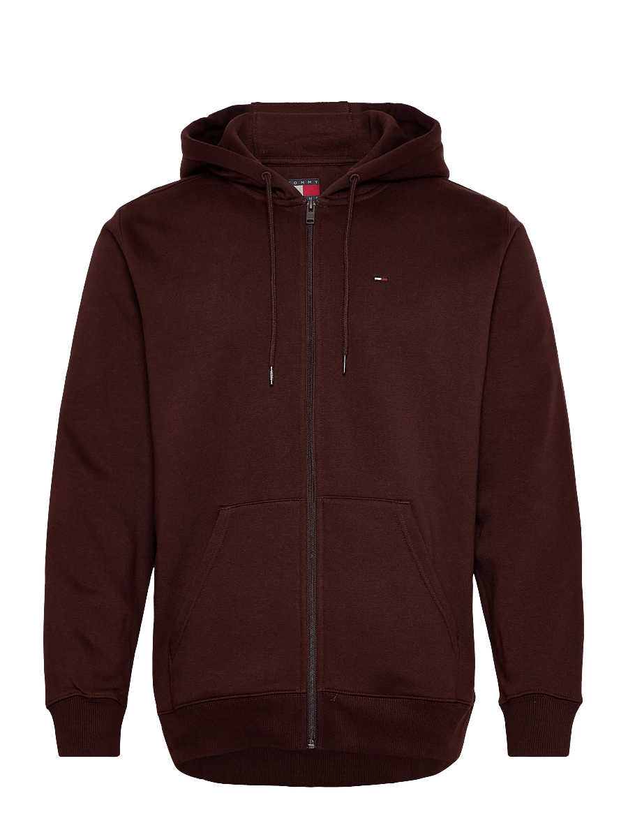 Tommy Jeans - TJM REG S FLAG ZIP THRU - sweats à capuche - rich brown - 1