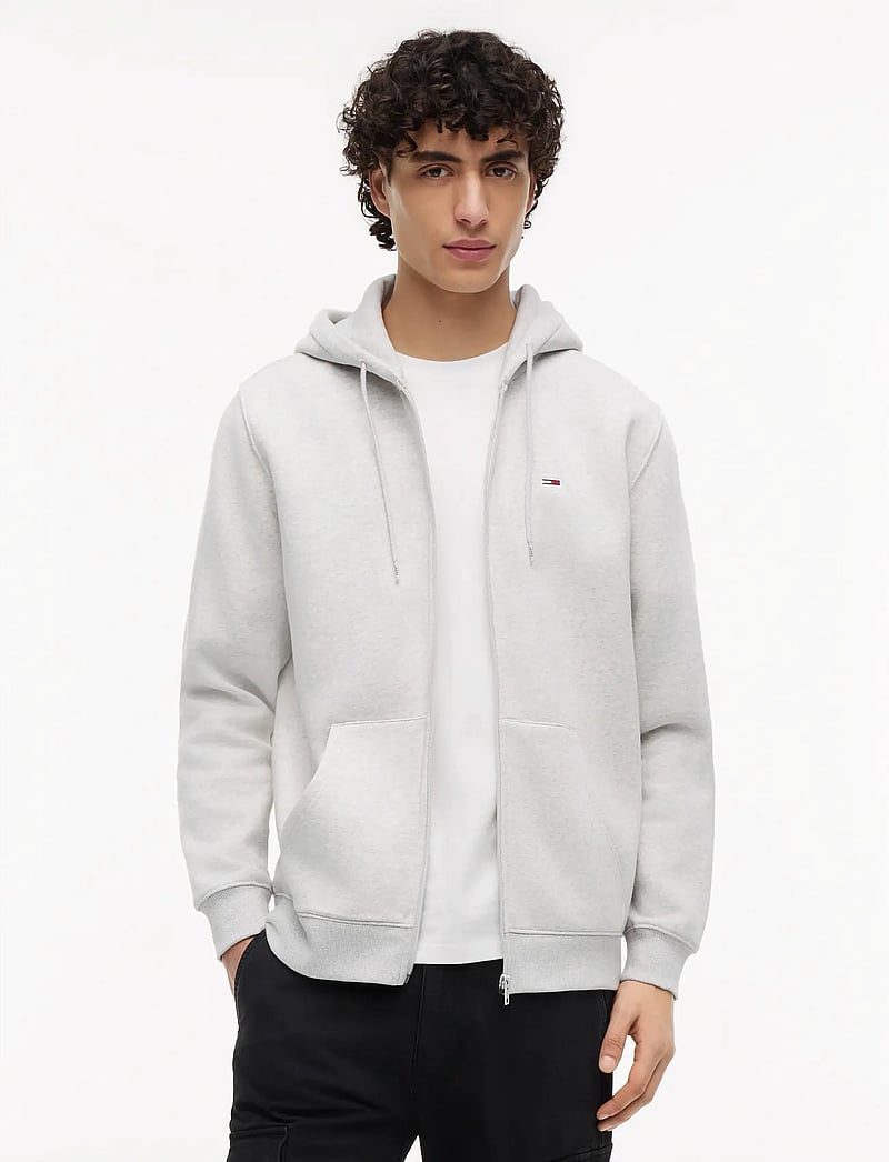 Tommy Jeans - TJM REG S FLAG ZIP THRU - kapuzenpullover - silver grey heather - 0