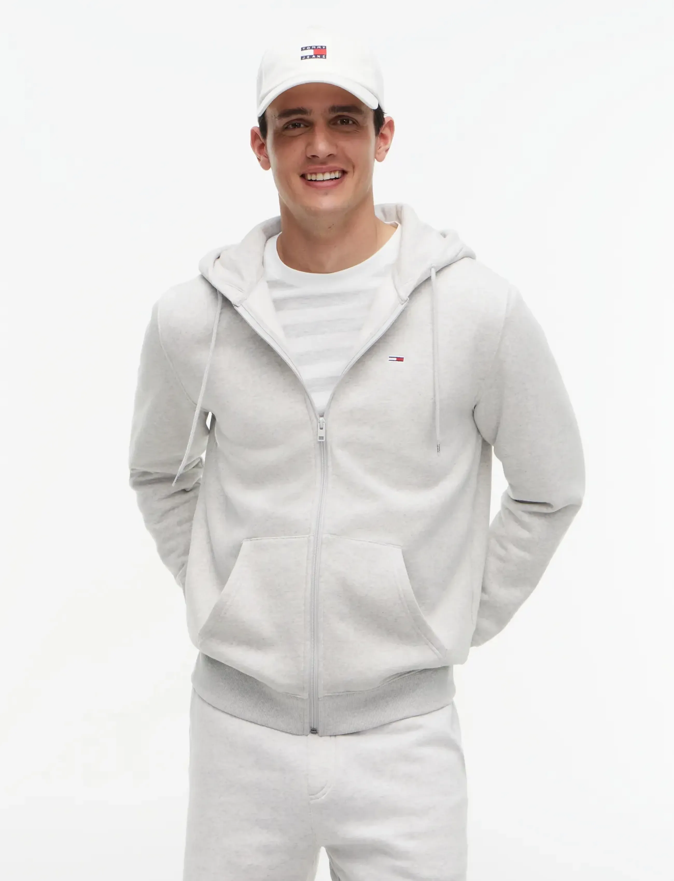 Tommy Jeans TJM REG S FLAG ZIP THRU - Herbstgarderobe - SILVER GREY HEATHER / grey