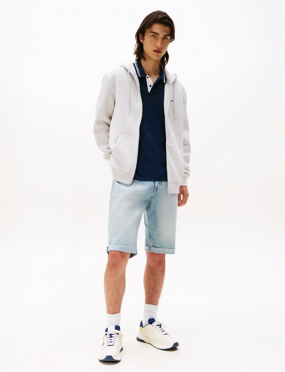 Tommy Jeans - TJM REG S FLAG ZIP THRU - bluzy z kapturem - silver grey heather - 3