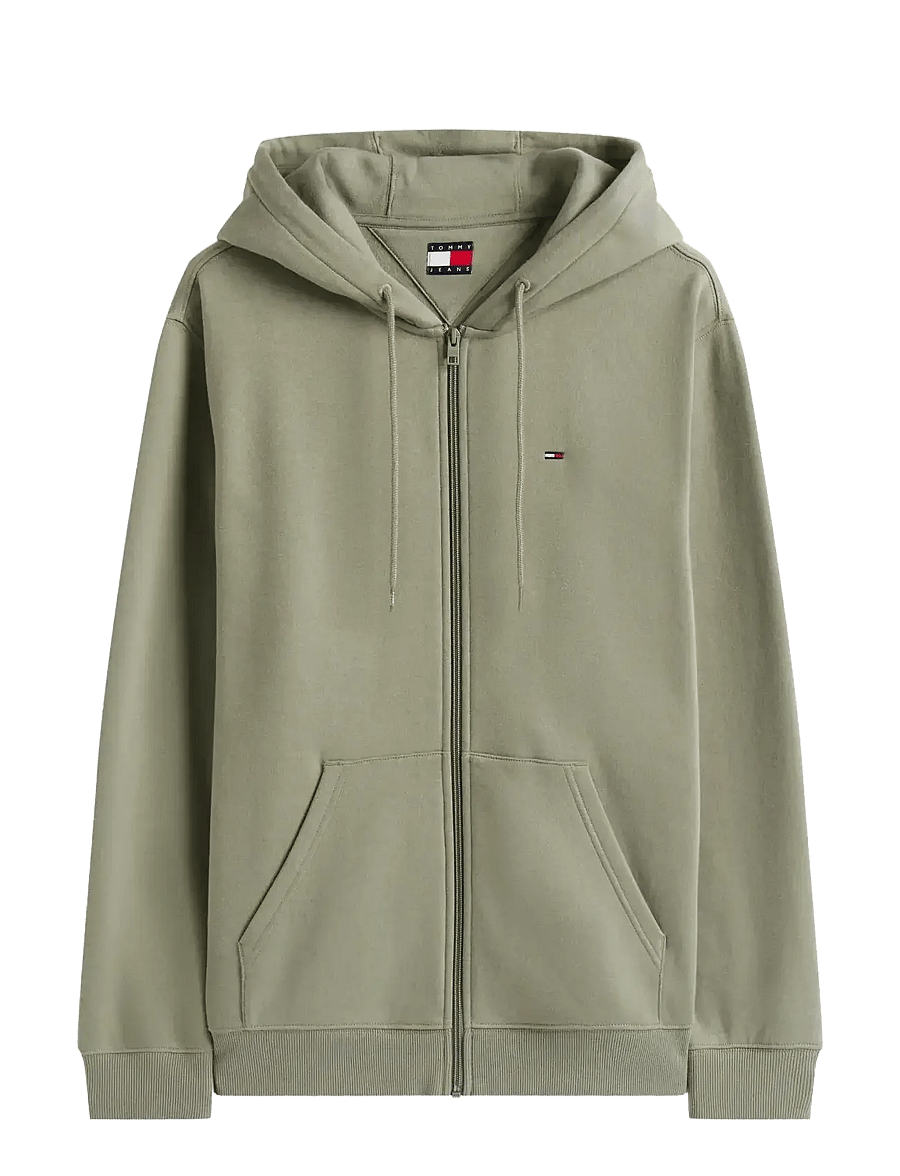 Tommy Jeans - TJM REG S FLAG ZIP THRU EXT - kapuzenpullover - utility sage - 1