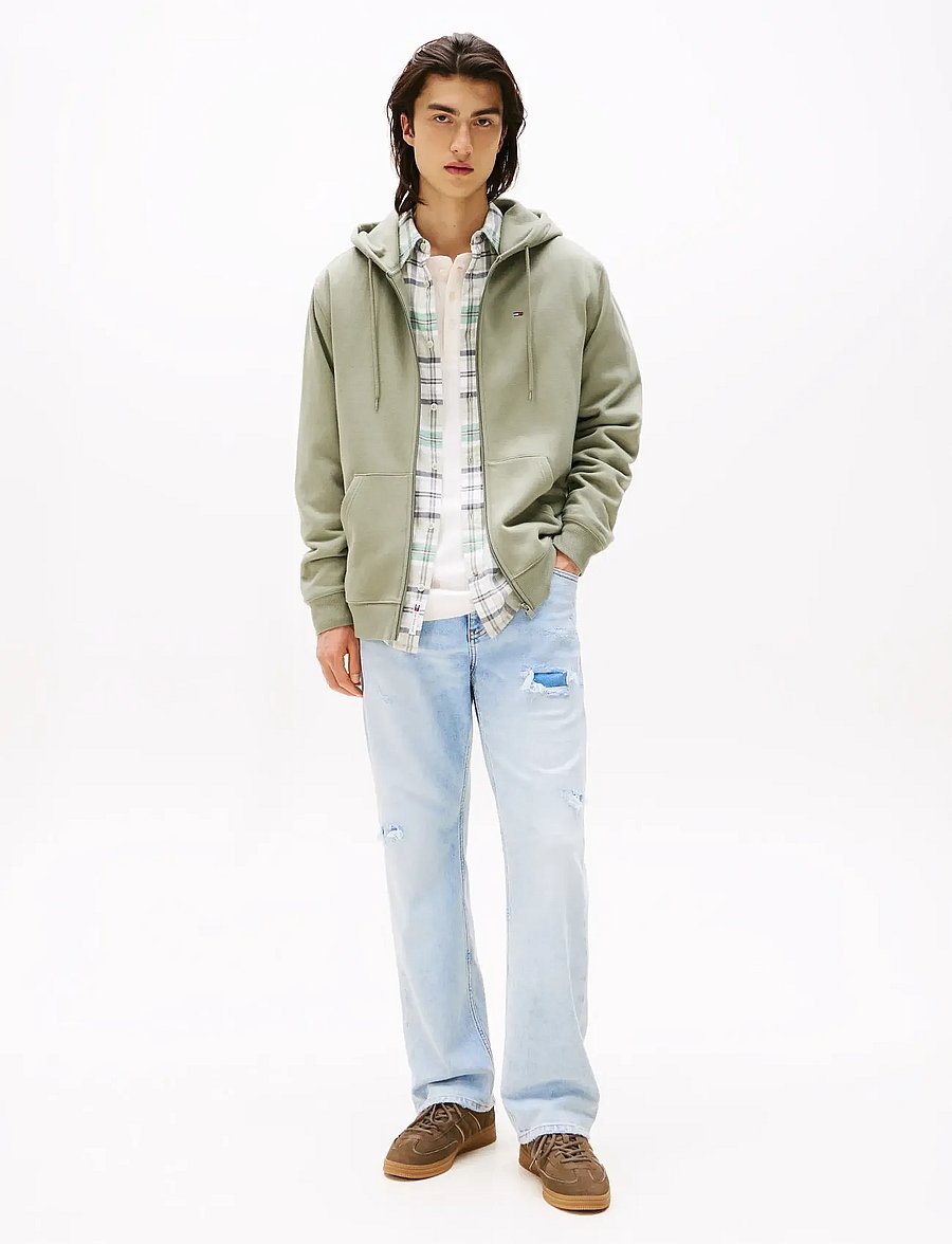 Tommy Jeans - TJM REG S FLAG ZIP THRU EXT - kapuzenpullover - utility sage - 2