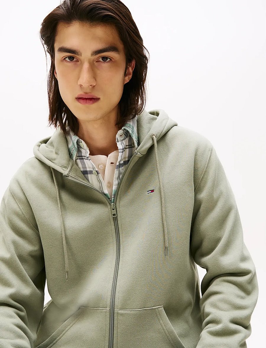 Tommy Jeans - TJM REG S FLAG ZIP THRU EXT - kapuzenpullover - utility sage - 4