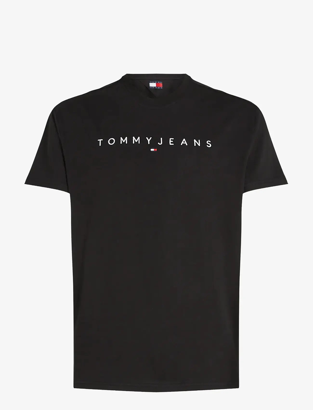 Tommy Jeans - TJM REG LINEAR LOGO TEE EXT - lühikeste varrukatega t-särgid - black - 1