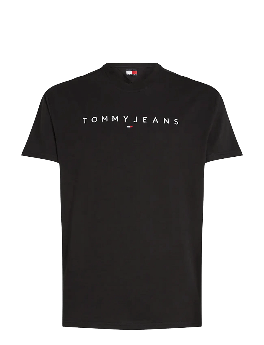 Tommy Jeans - TJM REG LINEAR LOGO TEE EXT - lühikeste varrukatega t-särgid - black - 1