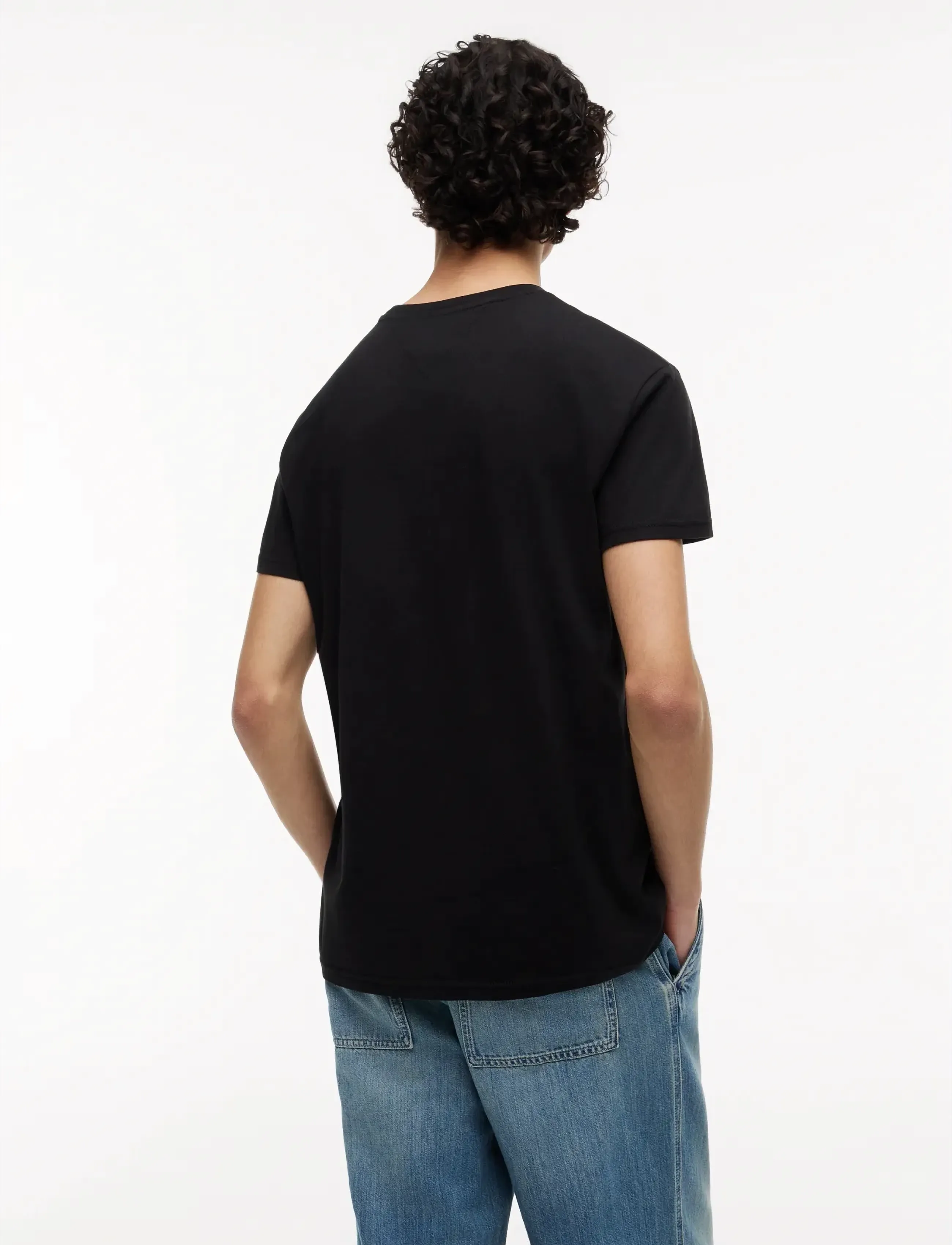 Tommy Jeans - TJM REG LINEAR LOGO TEE EXT - lühikeste varrukatega t-särgid - black - 3