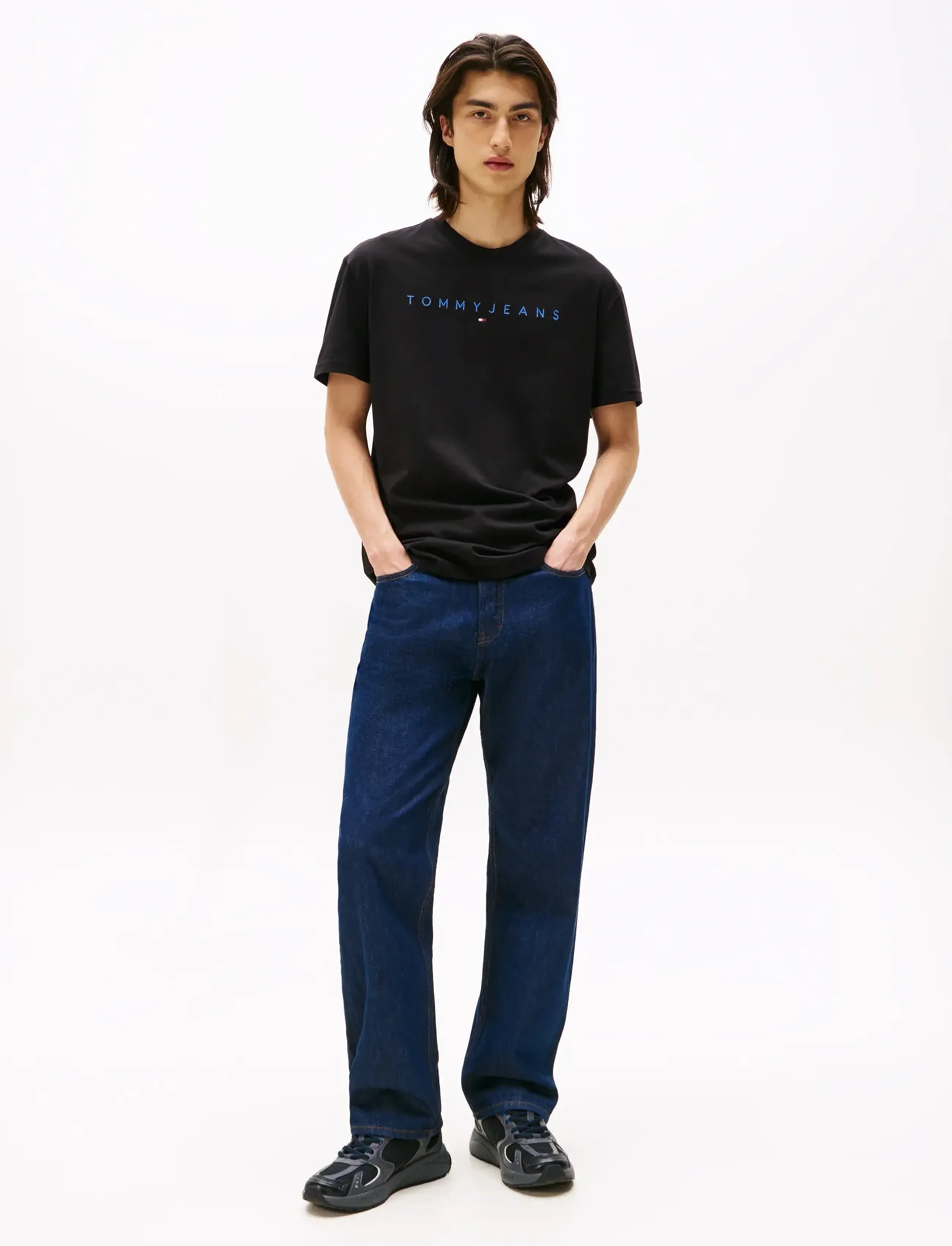 Tommy Jeans - TJM REG LINEAR LOGO TEE EXT - kurzärmelig - black multi - 2