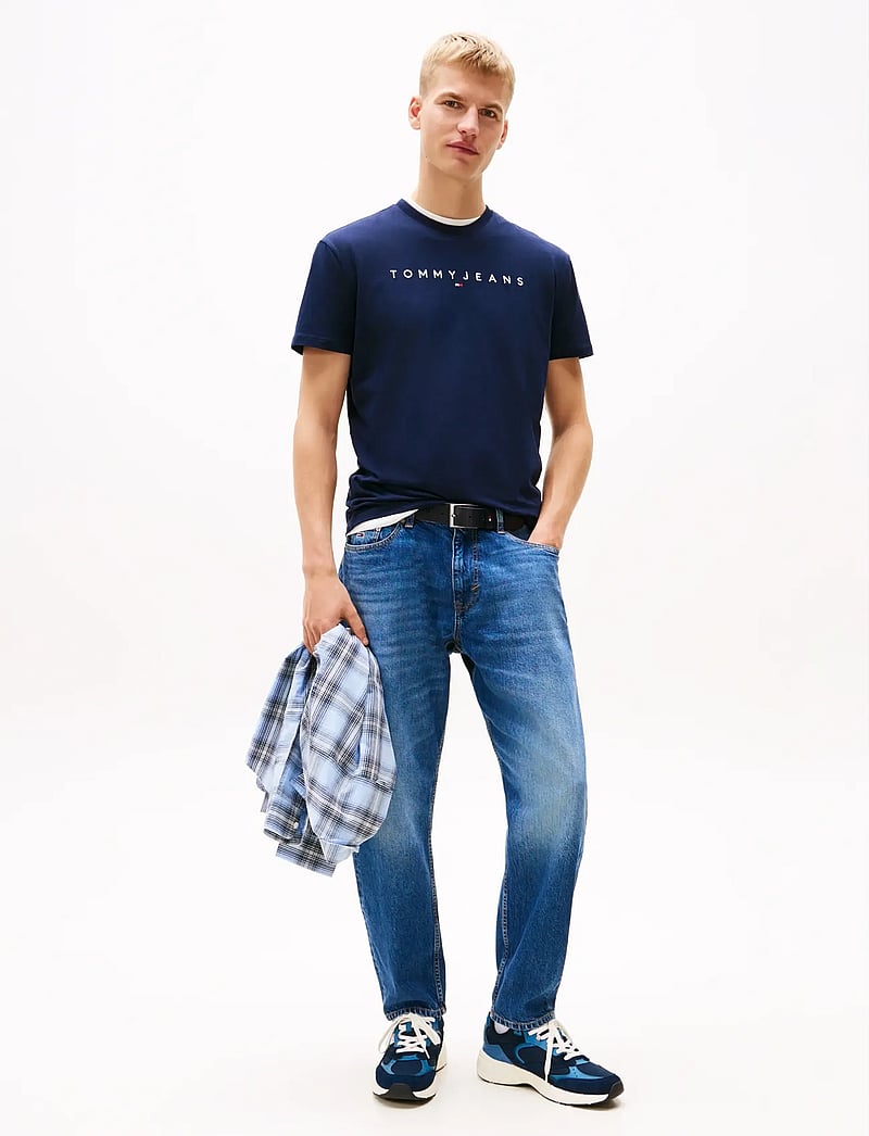 Tommy Jeans - TJM REG LINEAR LOGO TEE EXT - kurzärmelig - dark blue - 3