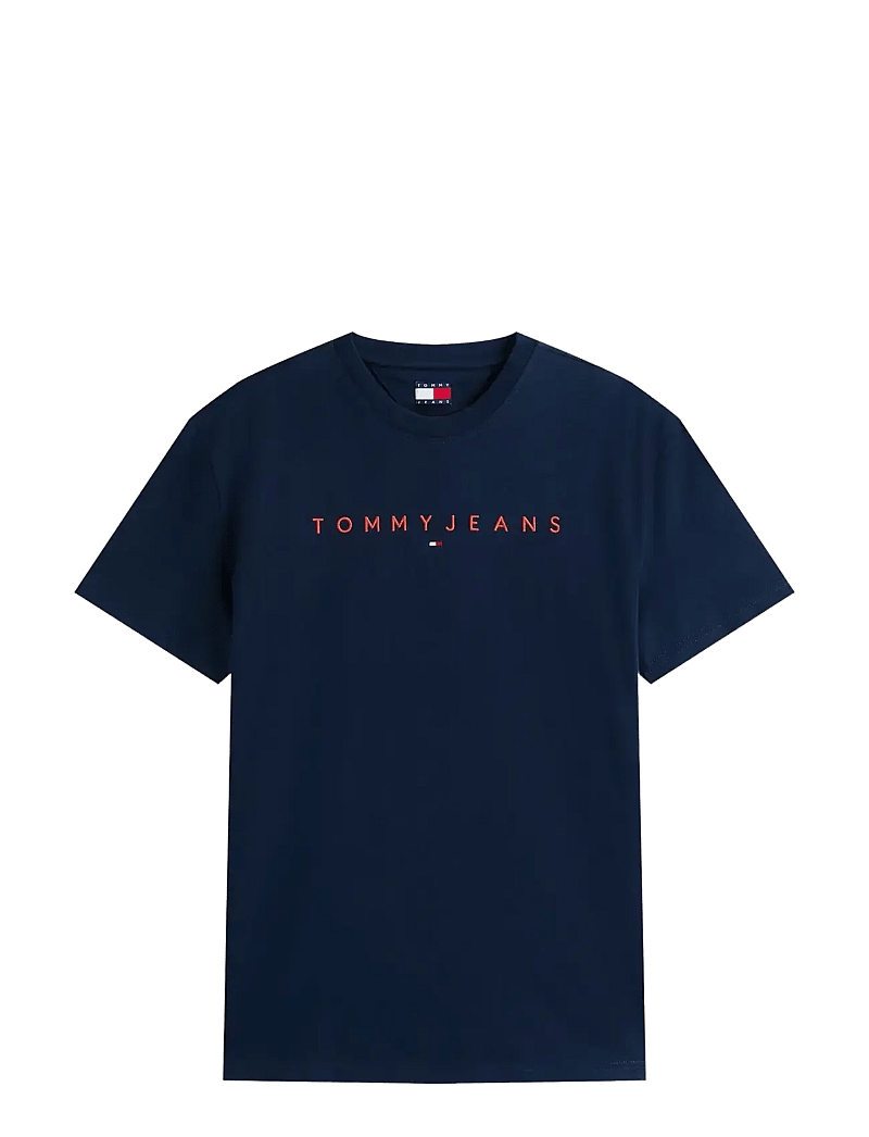 Tommy Jeans - TJM REG LINEAR LOGO TEE EXT - kurzärmelig - dark night navy multi - 1
