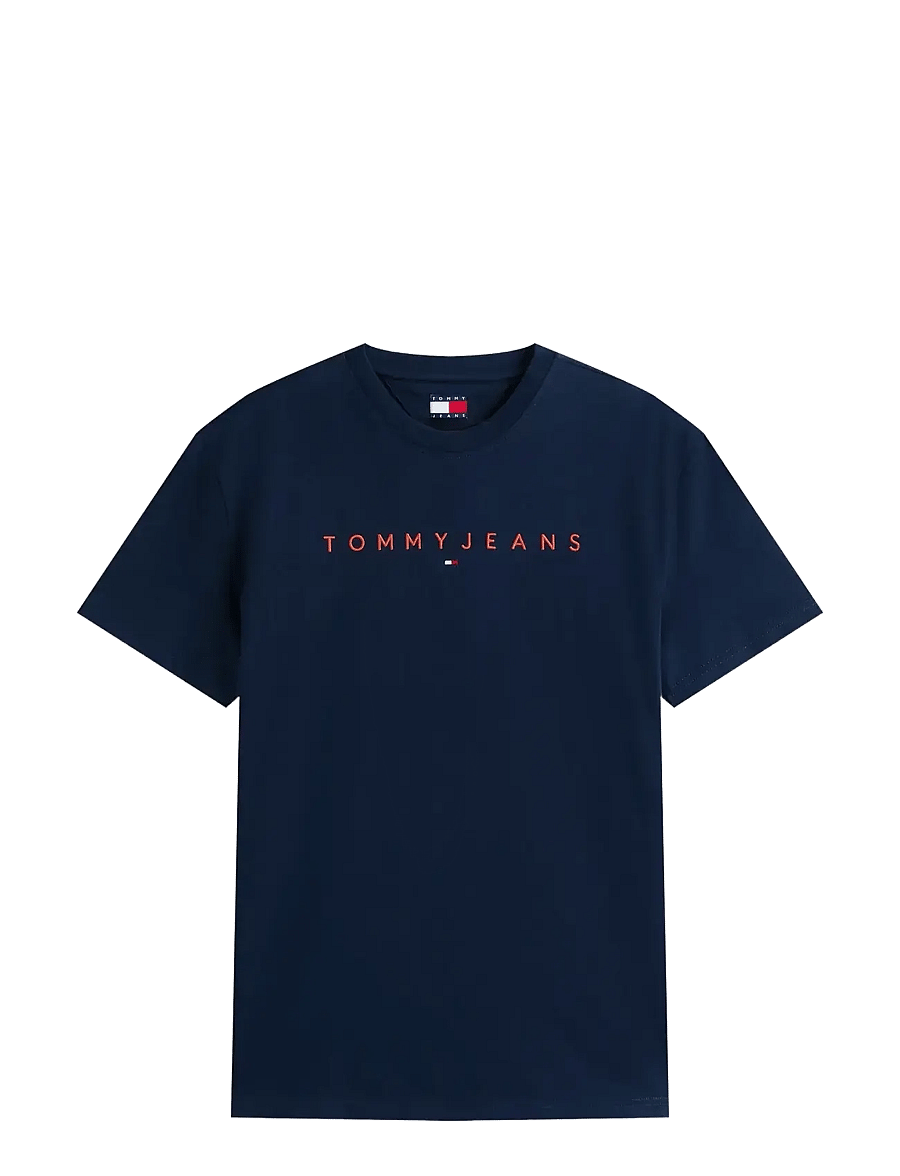 Tommy Jeans - TJM REG LINEAR LOGO TEE EXT - kurzärmelig - dark night navy multi - 1