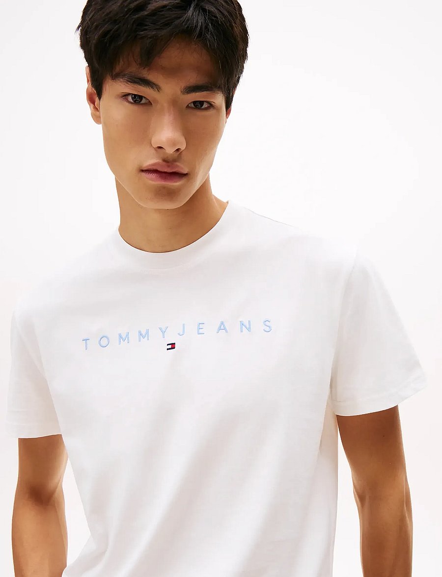 Tommy Jeans - TJM REG LINEAR LOGO TEE EXT - kurzärmelig - ecru multi - 4