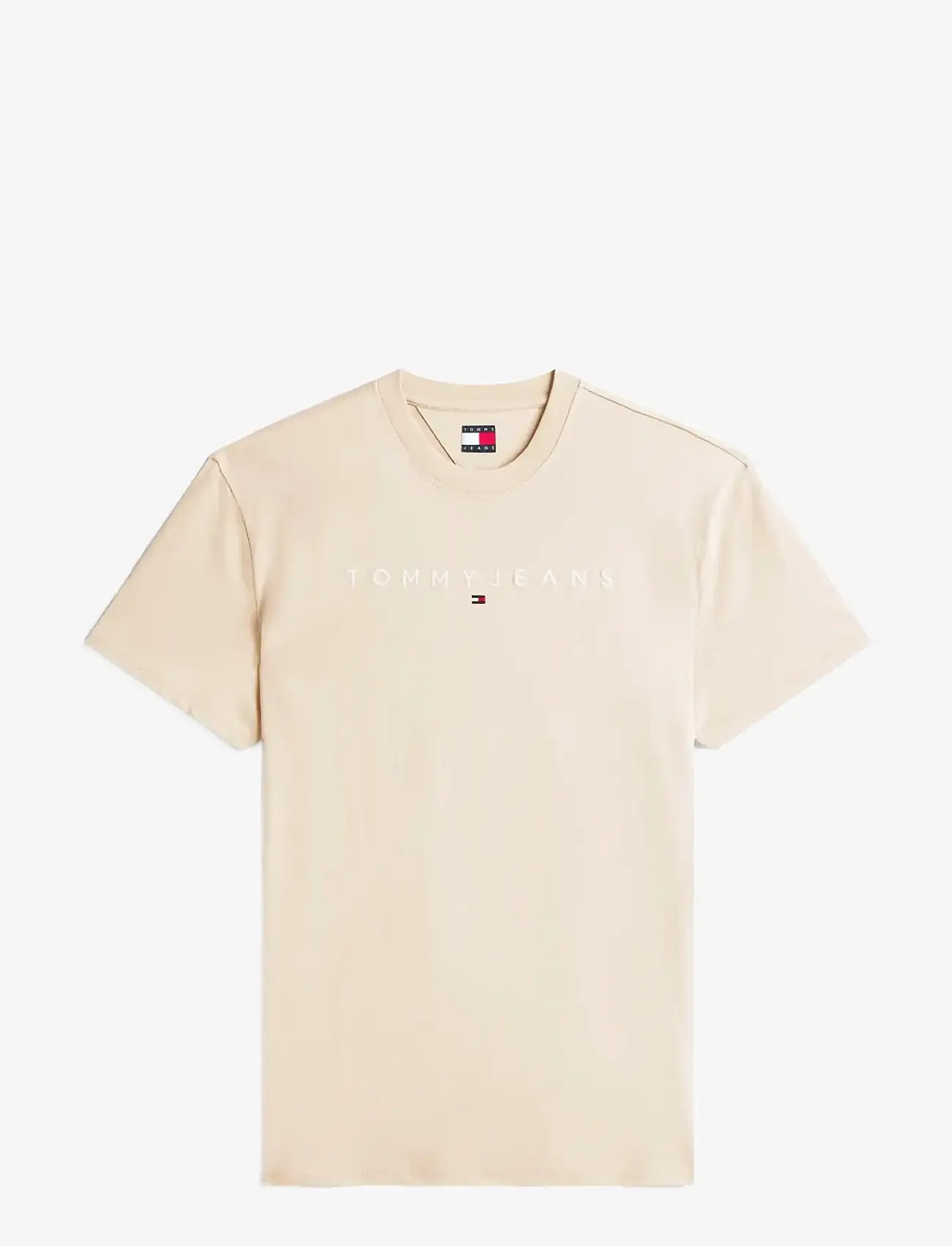 Tommy Jeans - TJM REG LINEAR LOGO TEE EXT - kortærmede t-shirts - gulf sand - 1