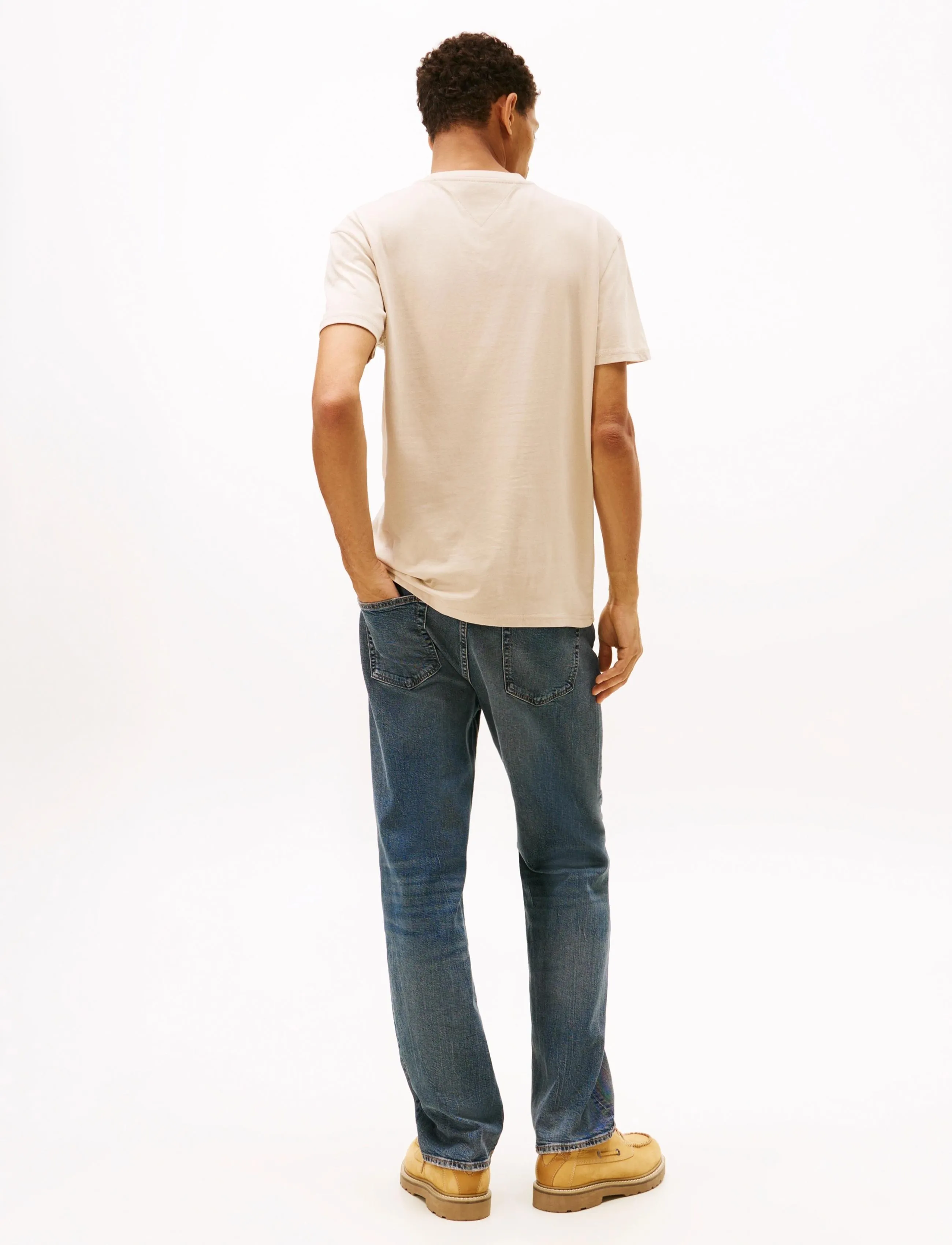 Tommy Jeans - TJM REG LINEAR LOGO TEE EXT - kurzärmelige t-shirts - gulf sand - 2