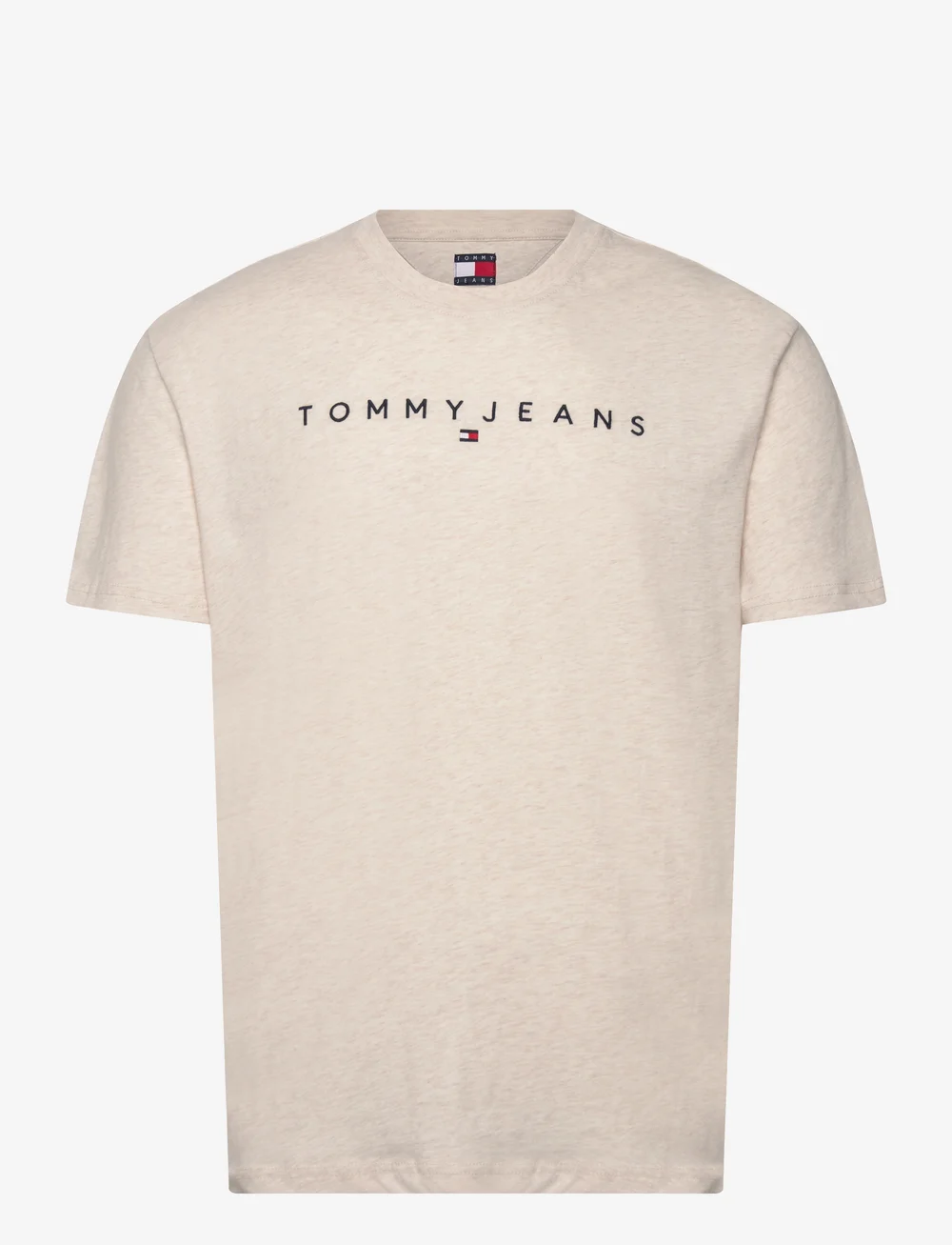 Tommy Jeans - TJM REG LINEAR LOGO TEE EXT - kurzärmelig - oat marl htr - 1