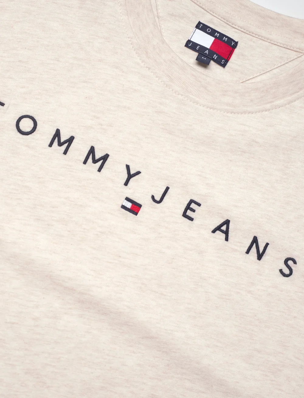 Tommy Jeans - TJM REG LINEAR LOGO TEE EXT - kurzärmelig - oat marl htr - 5