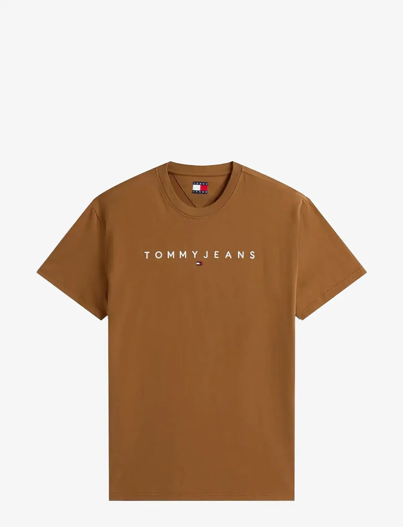 Tommy Jeans - TJM REG LINEAR LOGO TEE EXT - kurzärmelig - pecan nut multi - 1