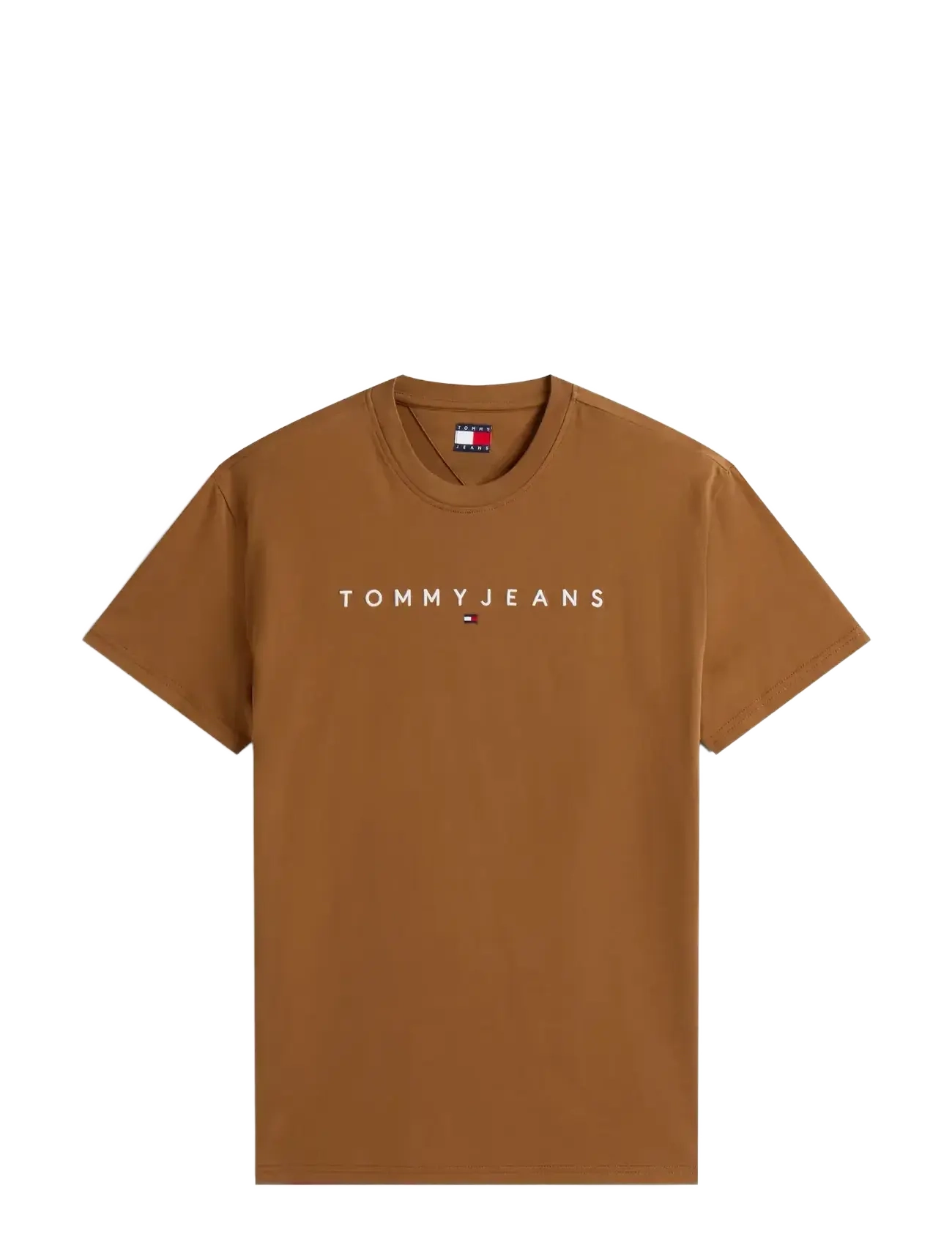 Tommy Jeans - TJM REG LINEAR LOGO TEE EXT - kortärmade t-shirts - pecan nut multi - 1