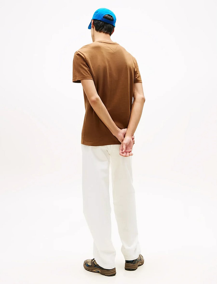Tommy Jeans - TJM REG LINEAR LOGO TEE EXT - kurzärmelig - pecan nut multi - 3