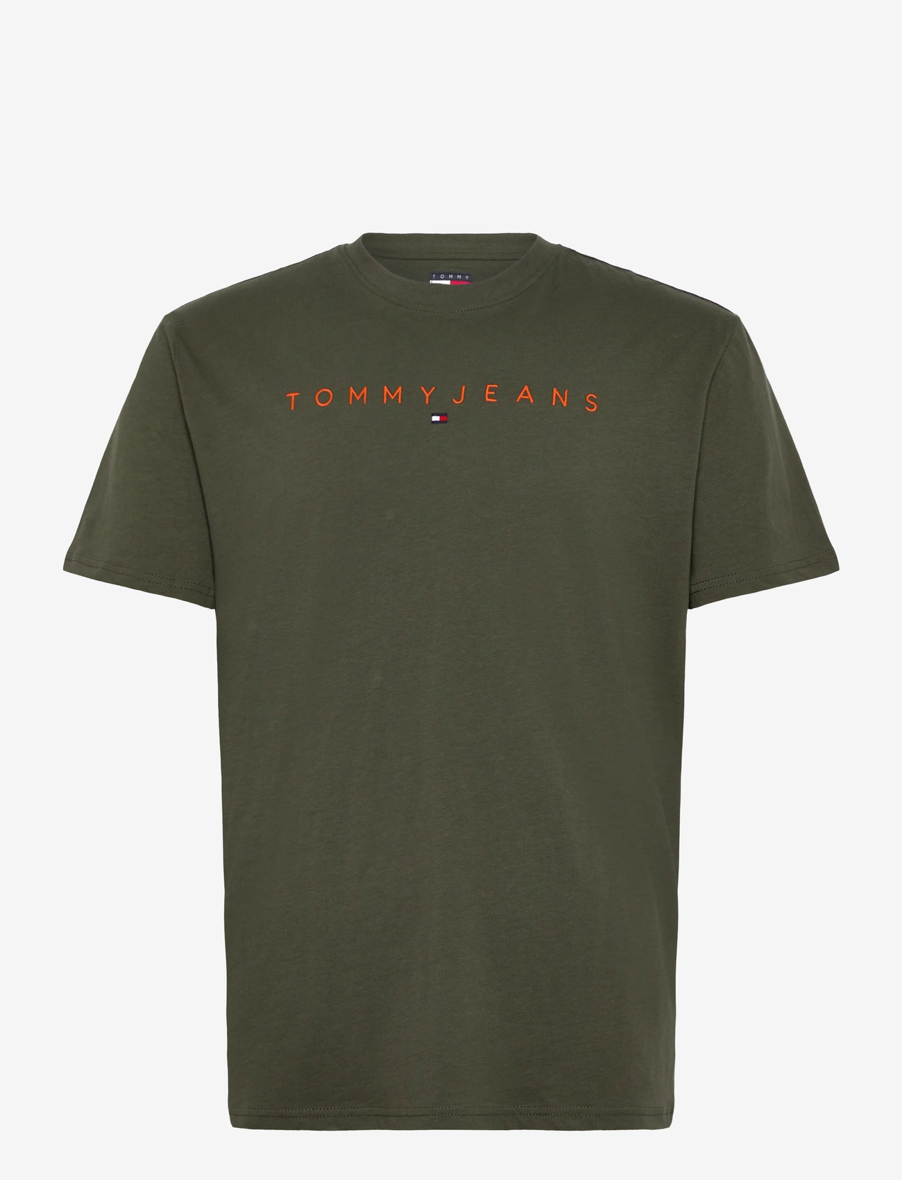 Tommy Jeans - TJM REG LINEAR LOGO TEE EXT - lühikeste varrukatega t-särgid - pewter green multi - 1