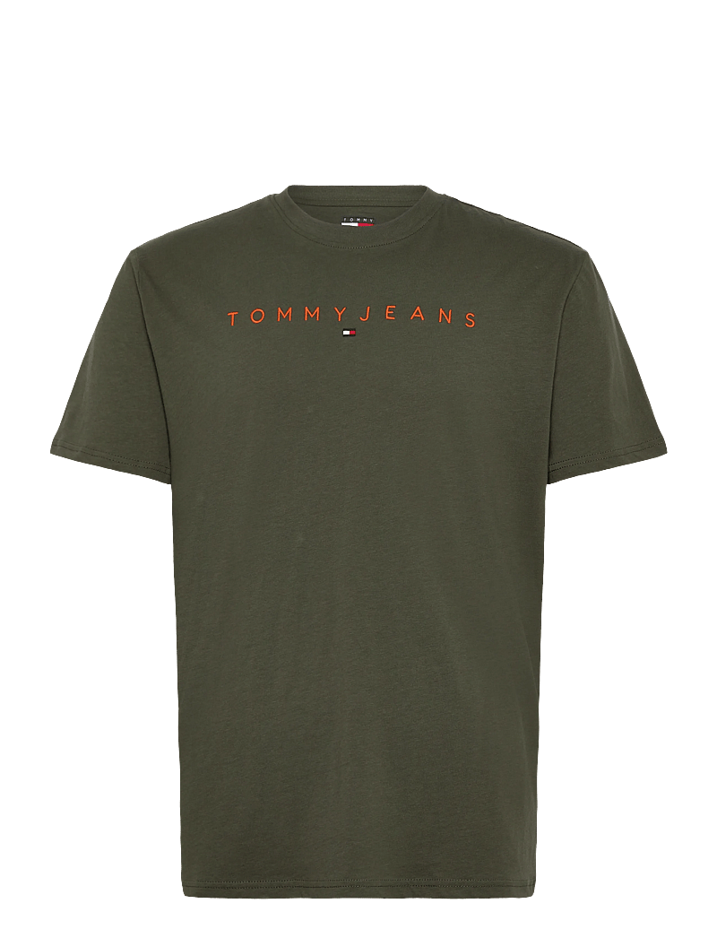 Tommy Jeans - TJM REG LINEAR LOGO TEE EXT - lühikeste varrukatega t-särgid - pewter green multi - 1