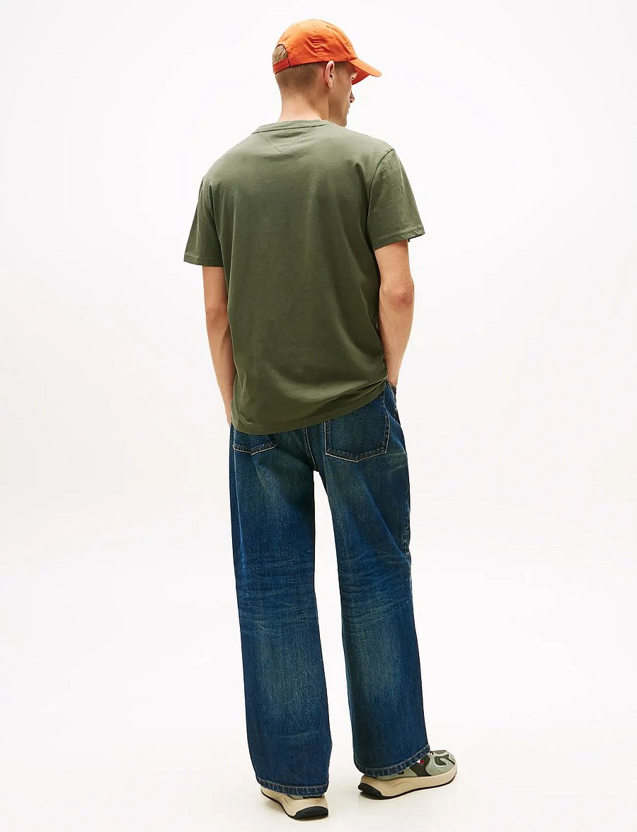 Tommy Jeans - TJM REG LINEAR LOGO TEE EXT - kurzärmelig - pewter green multi - 4