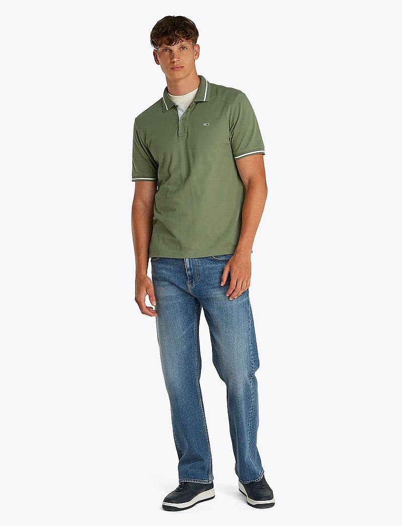 Tommy Jeans - TJM REG TIPPED POLO - kortärmade pikéer - aruba green - 4