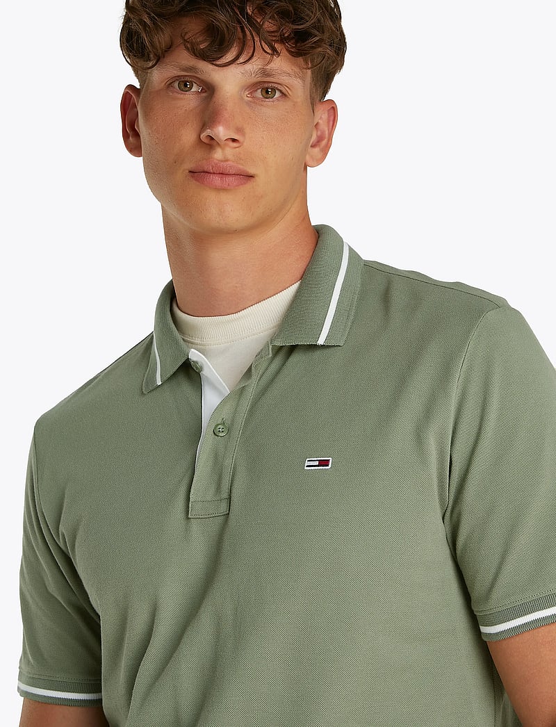 Tommy Jeans - TJM REG TIPPED POLO - kortärmade pikéer - aruba green - 5