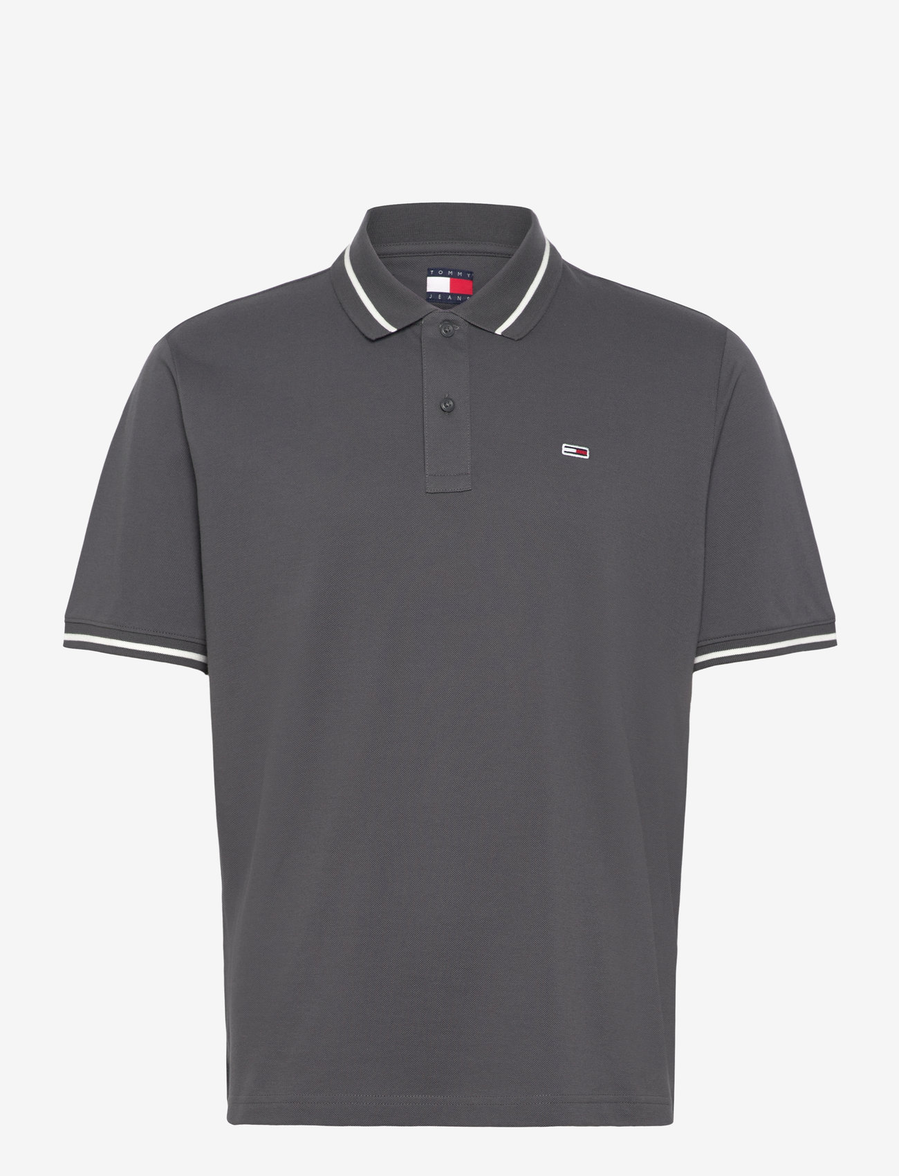 Tommy Jeans - TJM REG TIPPED POLO - kortærmede poloer - washed black - 1