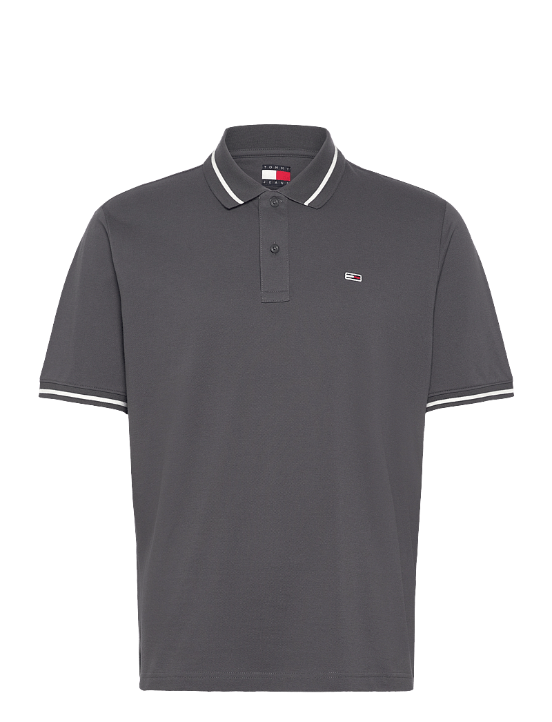 Tommy Jeans - TJM REG TIPPED POLO - kurzärmelig - washed black - 1