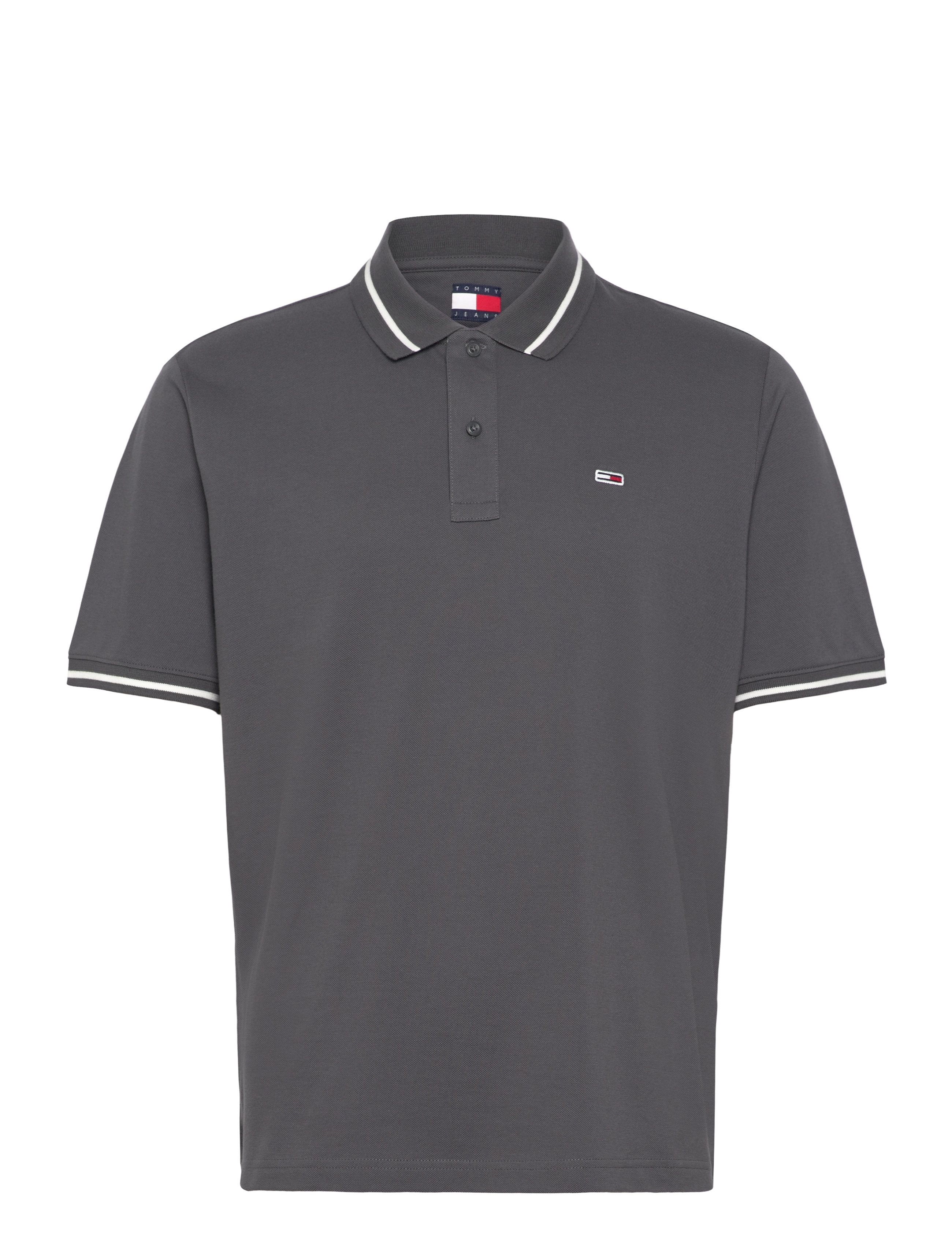 Tommy Jeans - TJM REG TIPPED POLO - washed black - 1