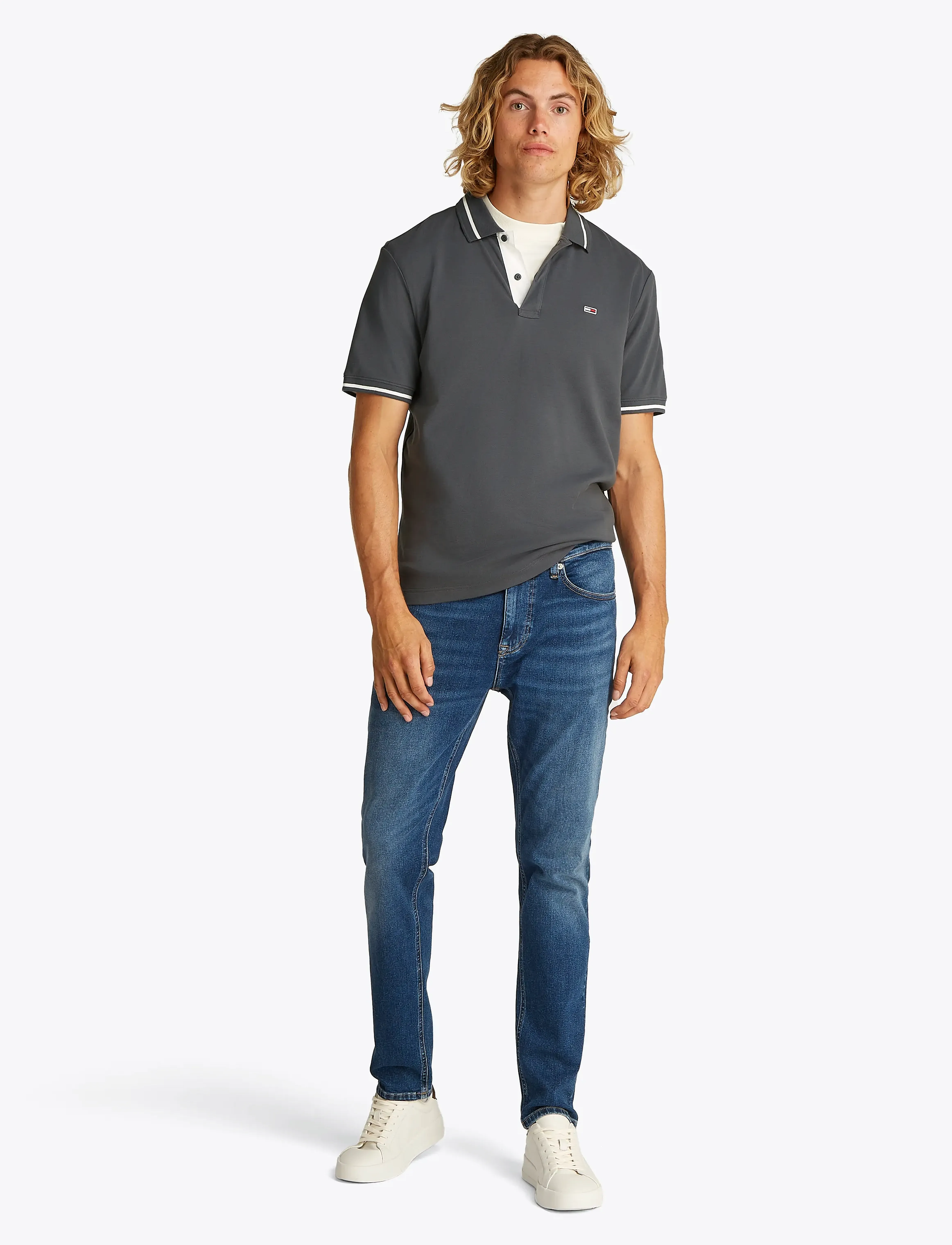 Tommy Jeans - TJM REG TIPPED POLO - washed black - 4