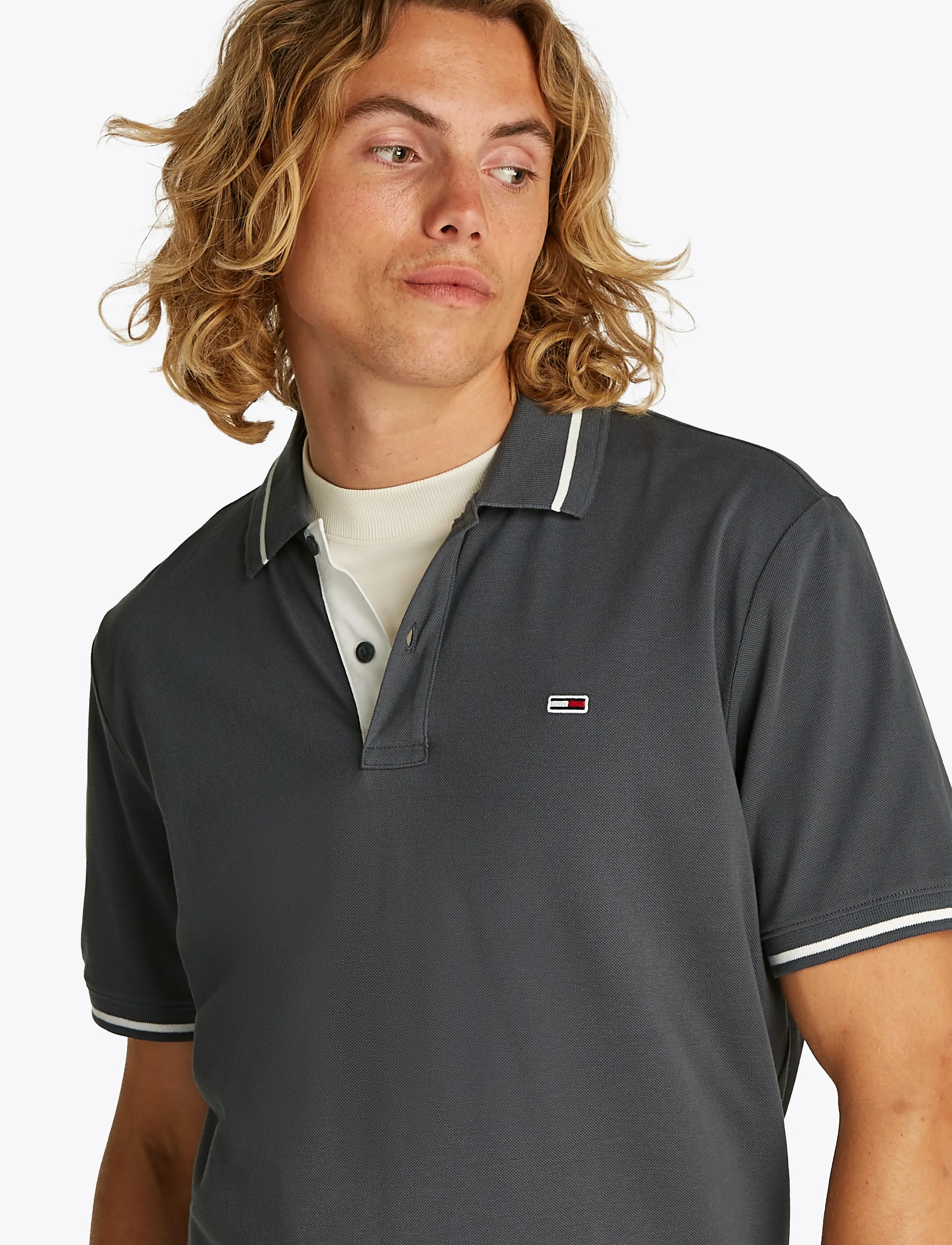 Tommy Jeans - TJM REG TIPPED POLO - washed black - 5