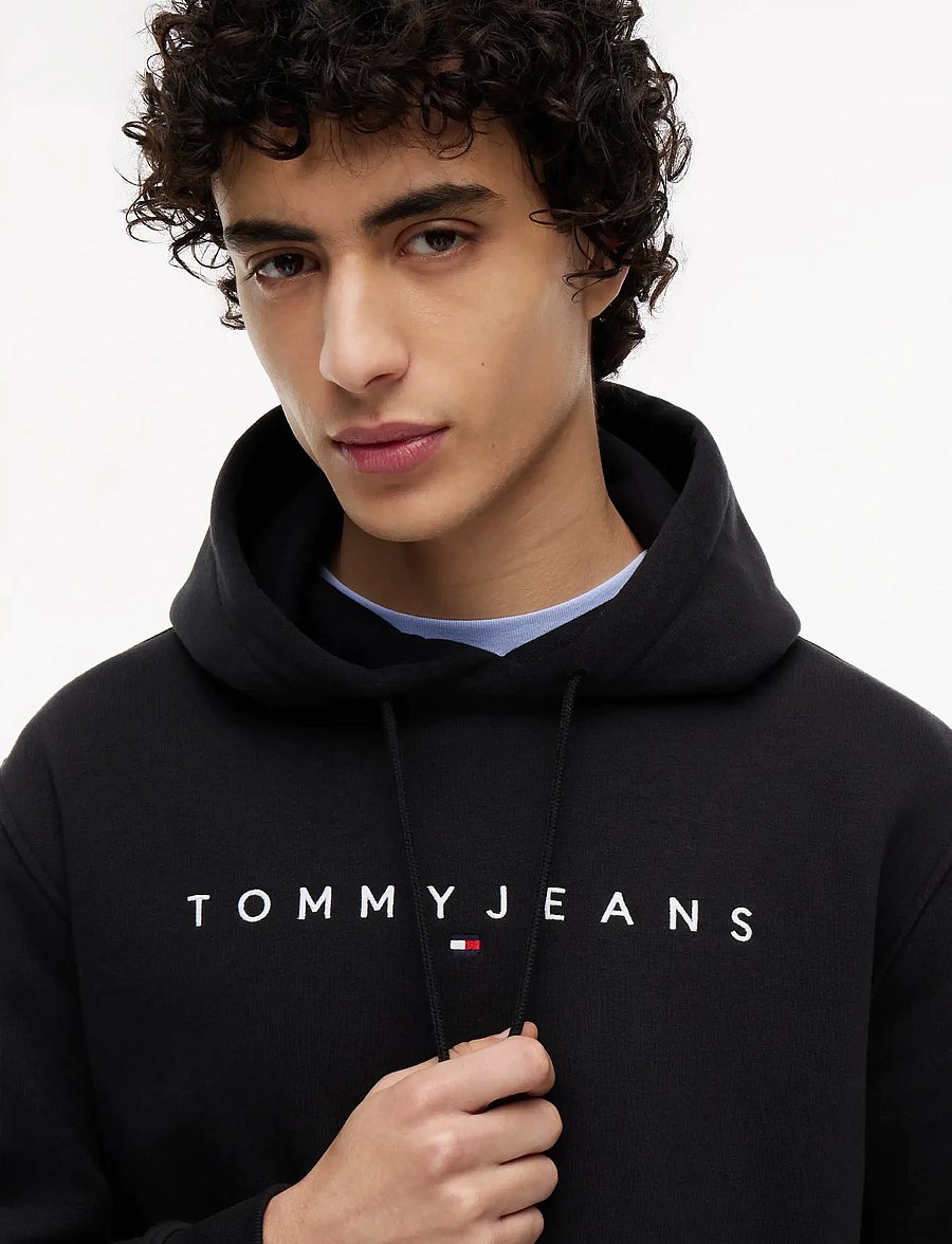 Tommy Jeans - TJM REG LINEAR LOGO HOODIE EXT - kapuzenpullover - black - 4
