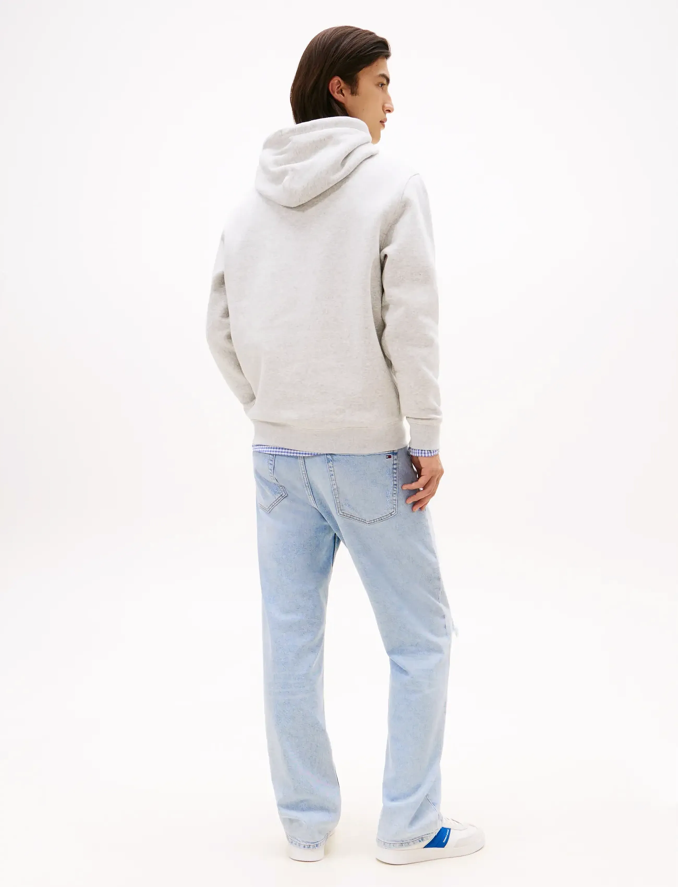 Tommy Jeans - TJM REG LINEAR LOGO HOODIE EXT - hættetrøjer - lt grey htr multi - 3