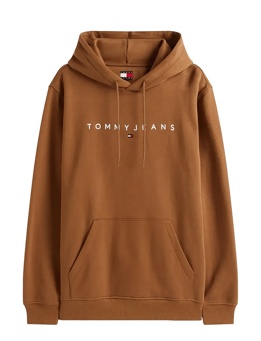 Tommy Jeans - TJM REG LINEAR LOGO HOODIE EXT - kapuutsiga pusad - pecan nut multi - 1