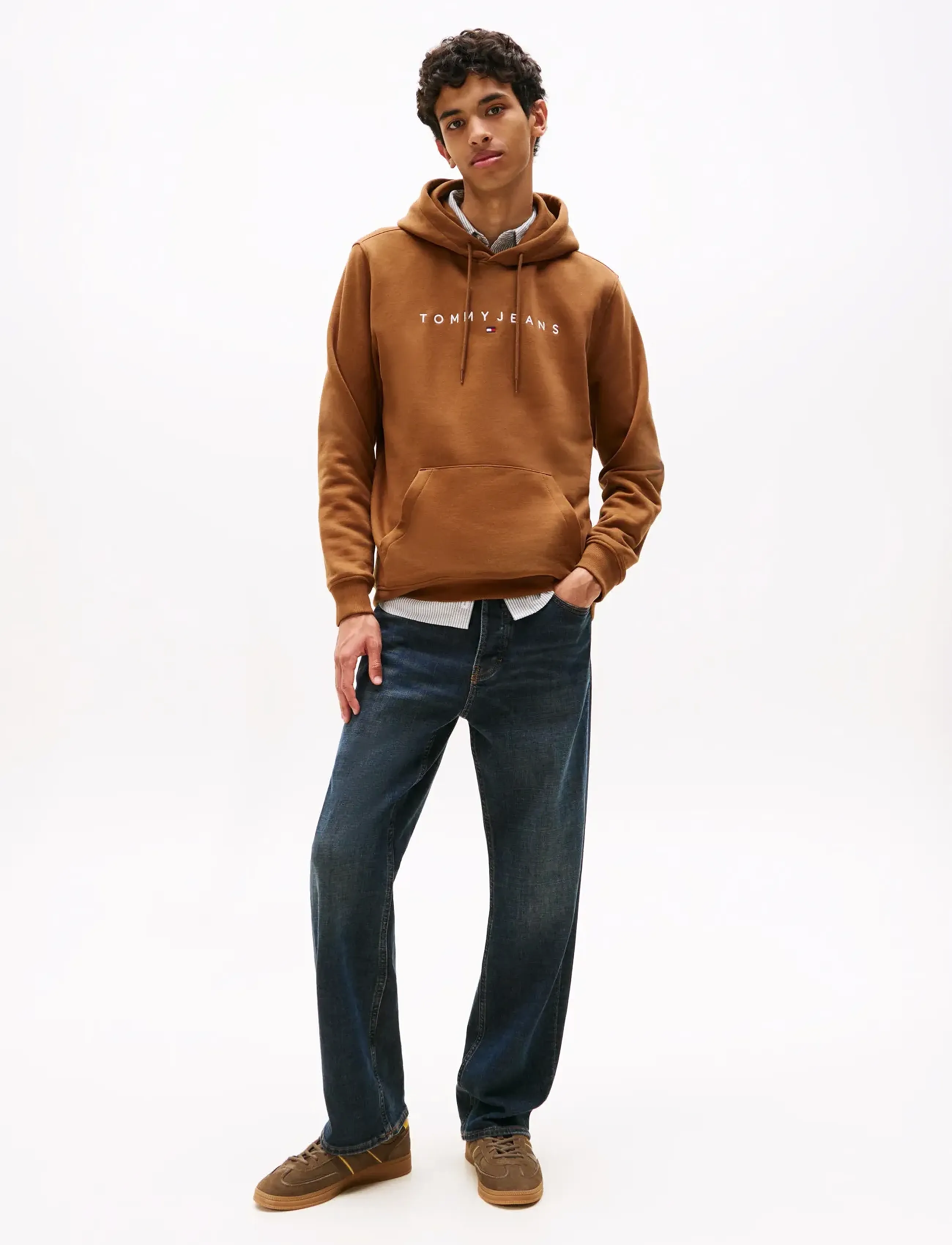 Tommy Jeans - TJM REG LINEAR LOGO HOODIE EXT - hættetrøjer - pecan nut multi - 2