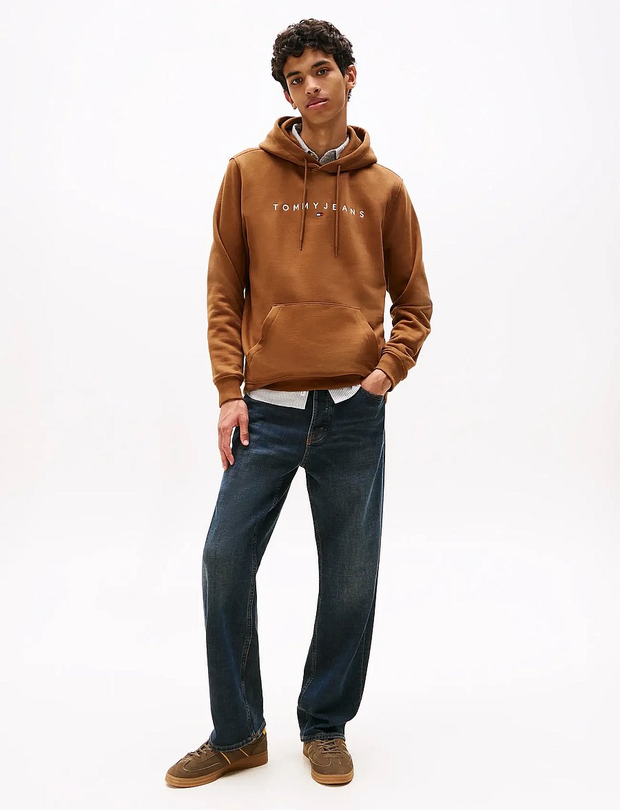 Tommy Jeans - TJM REG LINEAR LOGO HOODIE EXT - kapuutsiga pusad - pecan nut multi - 2