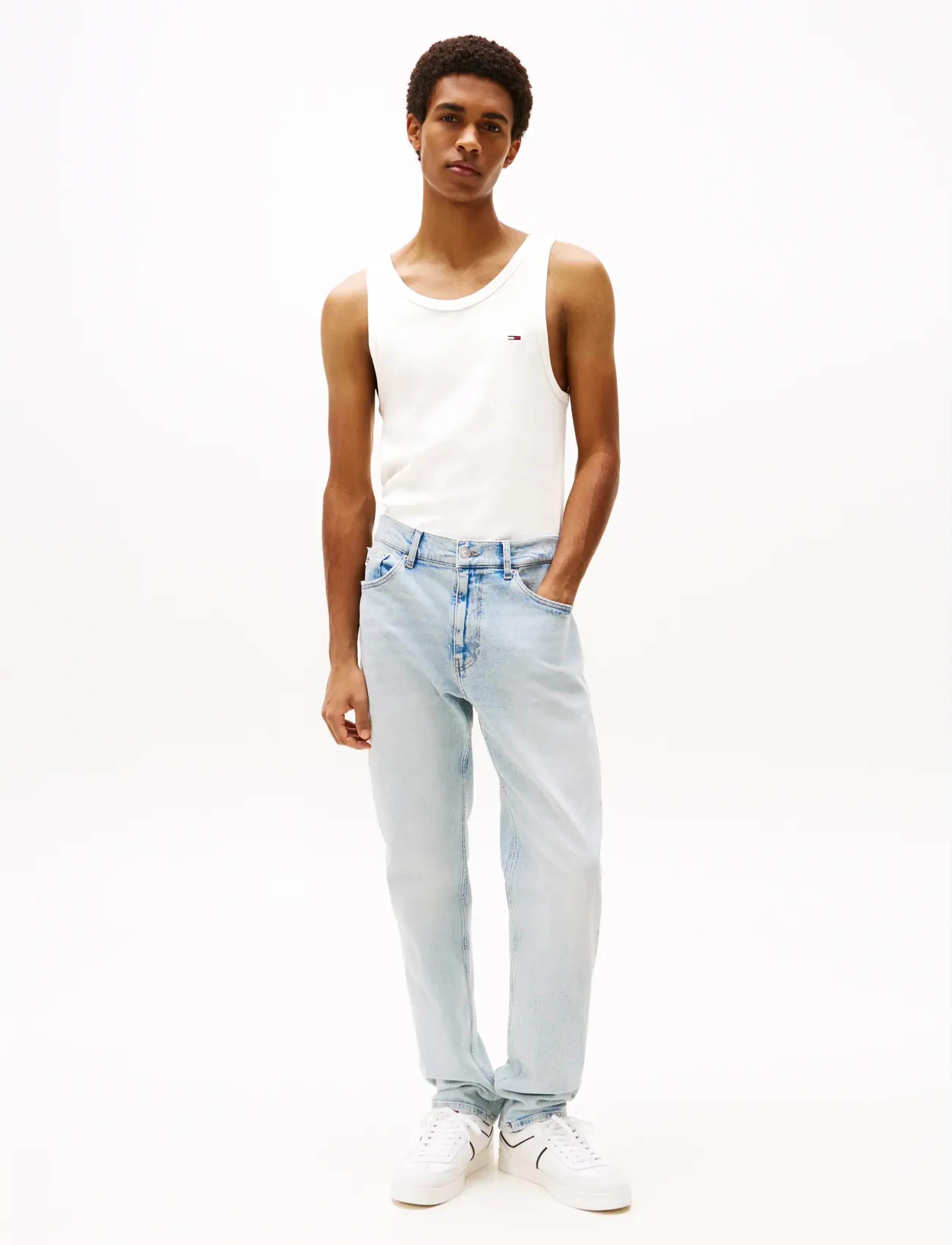 Tommy Jeans - TJM XSLIM 2PCK RIB TANK EXT - pidžaamasärgid - ecru black - 4